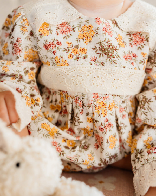 Florecita Floral Baby Romper & Headband Set (Organic Cotton)
