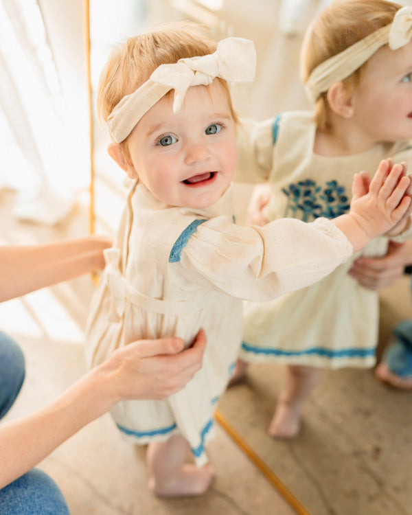 Matera Embroidered Baby Dress & Bloomer Set (Organic Cotton)