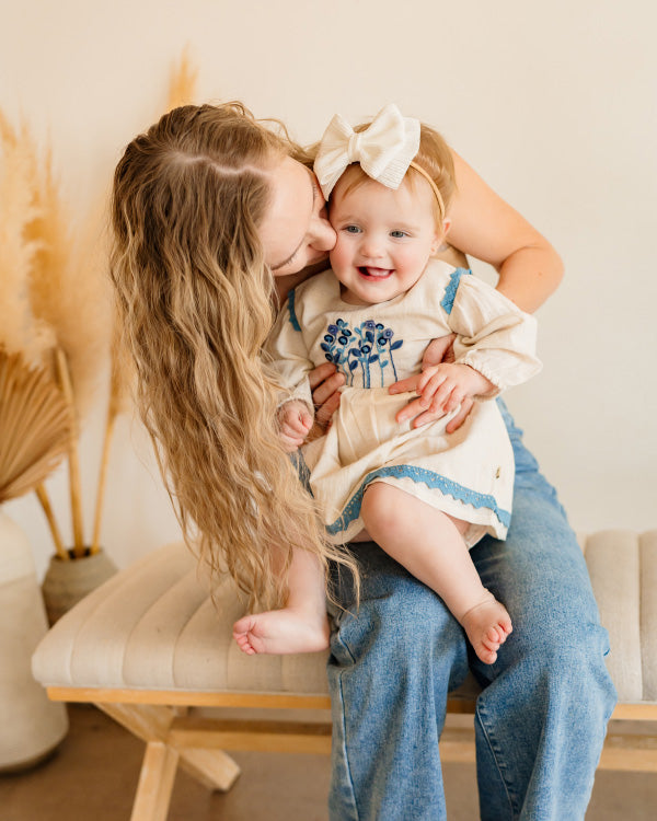 Matera Embroidered Baby Dress & Bloomer Set (Organic Cotton)