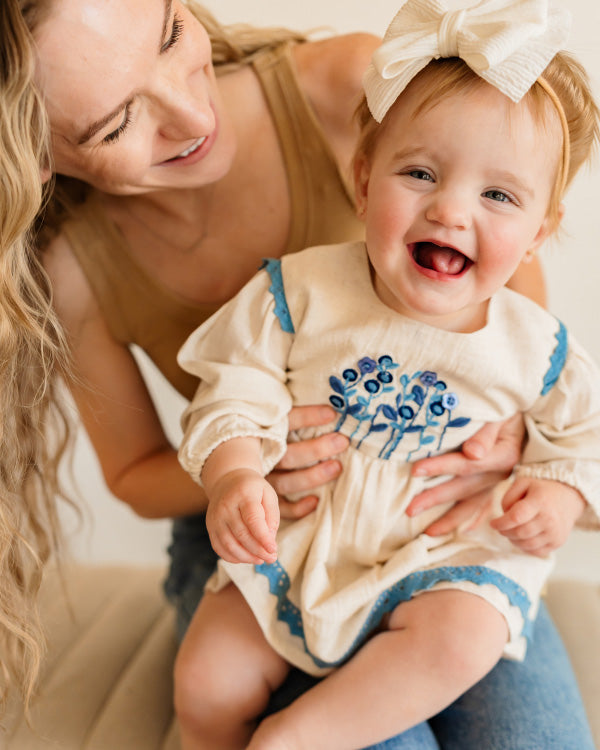 Matera Embroidered Baby Dress & Bloomer Set (Organic Cotton)