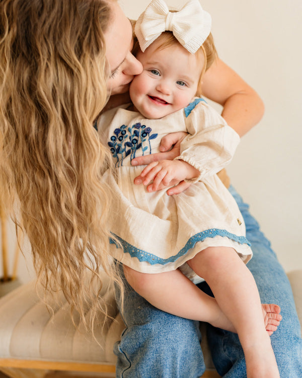 Matera Embroidered Baby Dress & Bloomer Set (Organic Cotton)