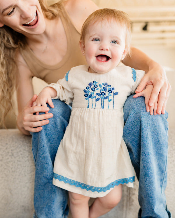 Matera Embroidered Baby Dress & Bloomer Set (Organic Cotton)