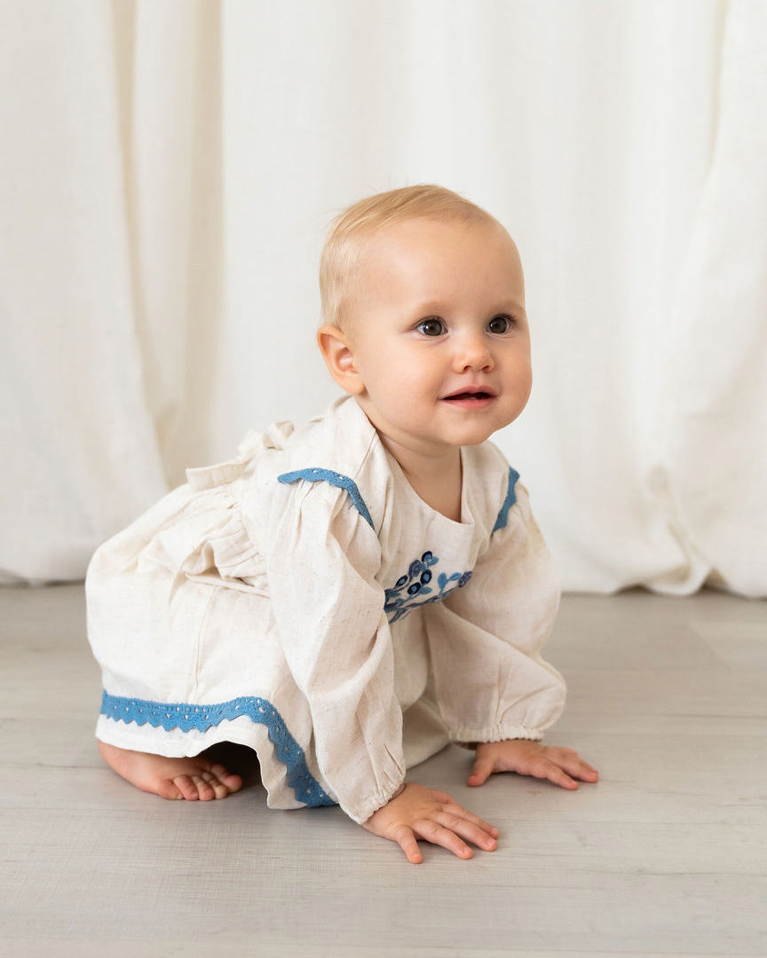 Matera Embroidered Baby Dress & Bloomer Set (Organic Cotton)