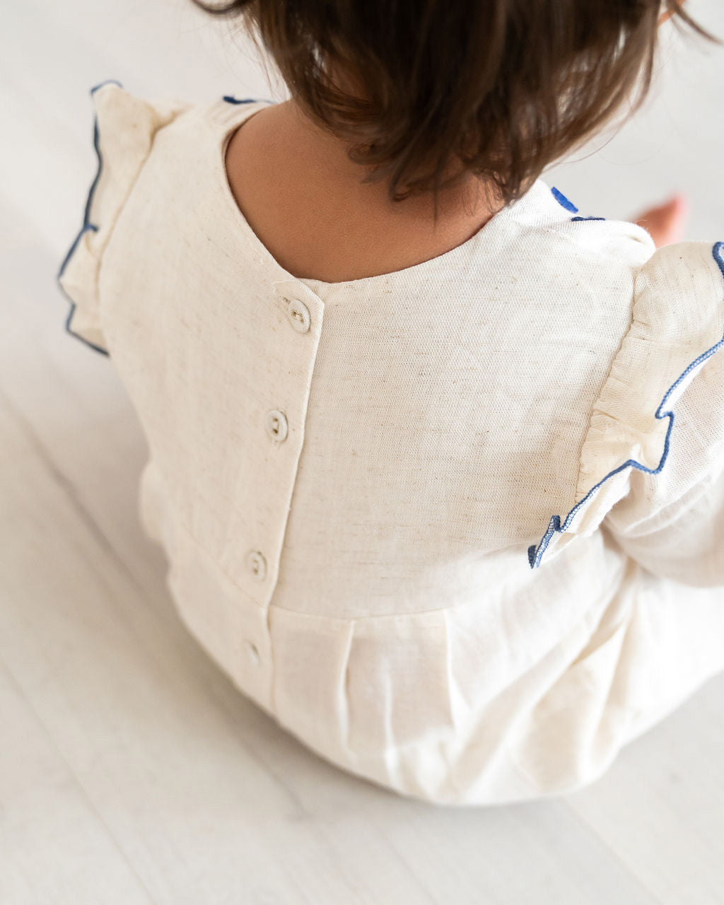 Atrani Embroidered Baby Romper & Headband Set (Organic Cotton)