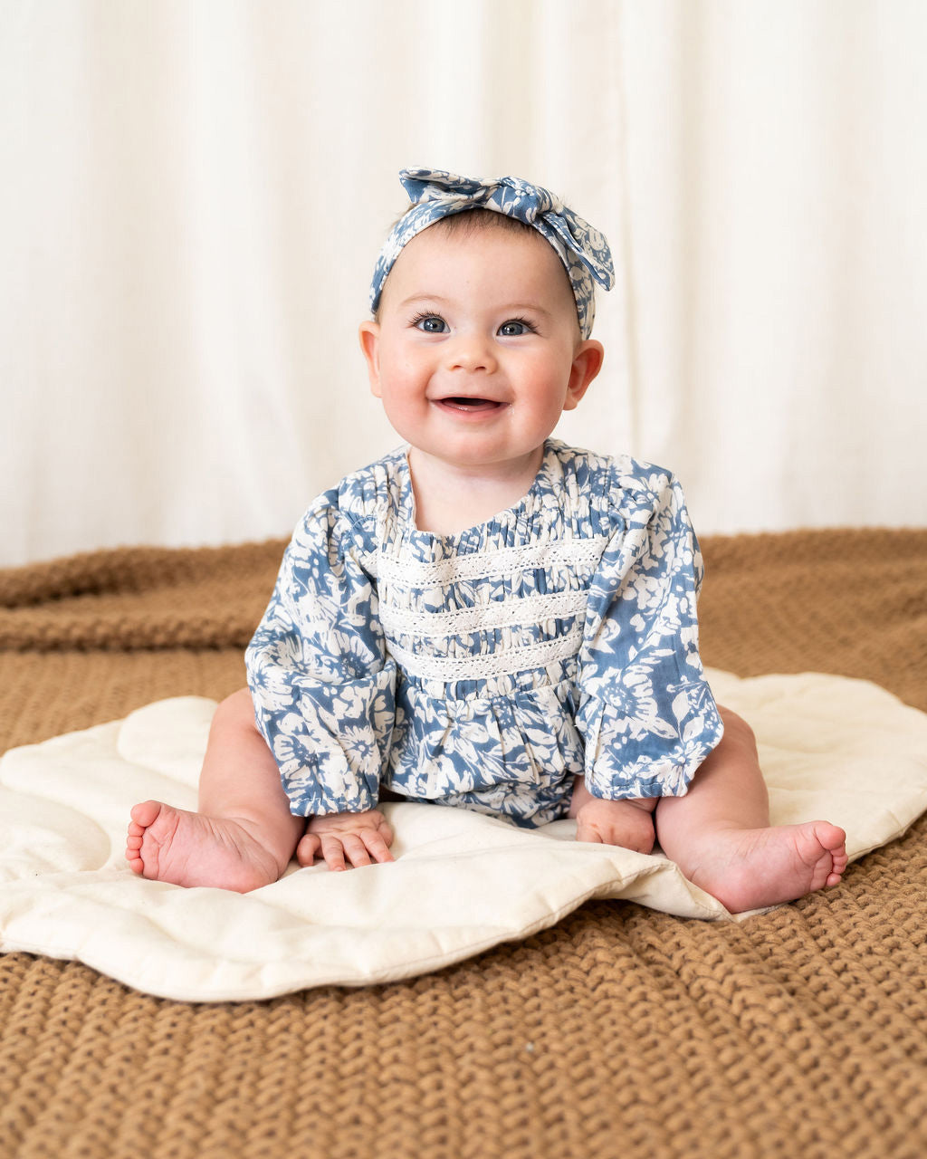 Mykonos Baby Romper & Headband Set (Organic Cotton)