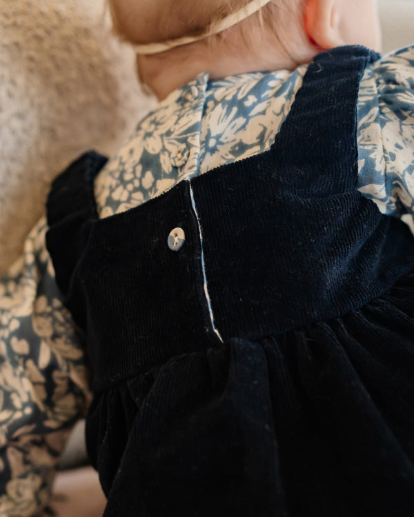 Cassis Pinafore Baby Dress & Bloomer Set (Organic Cotton)