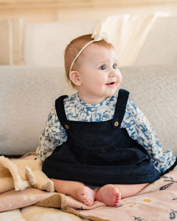 Cassis Pinafore Baby Dress & Bloomer Set (Organic Cotton)