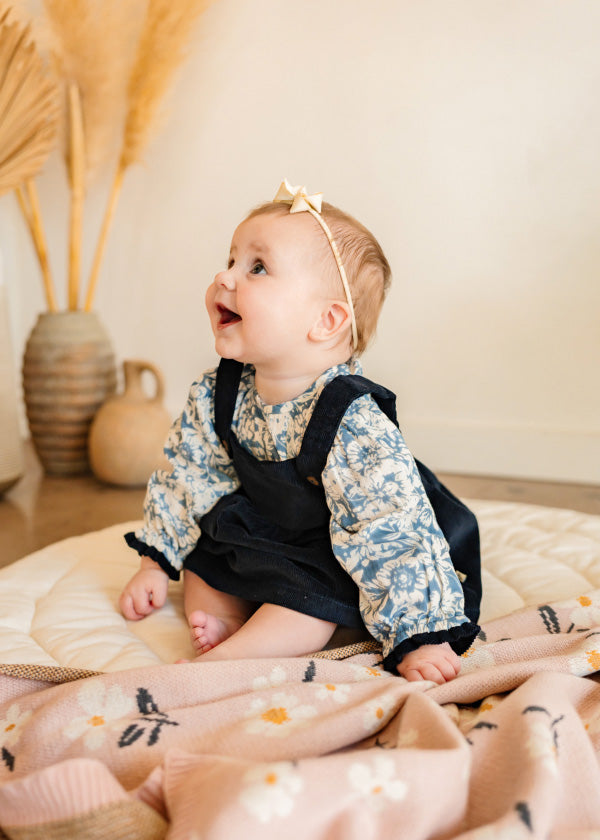 Cassis Pinafore Baby Dress & Bloomer Set (Organic Cotton)