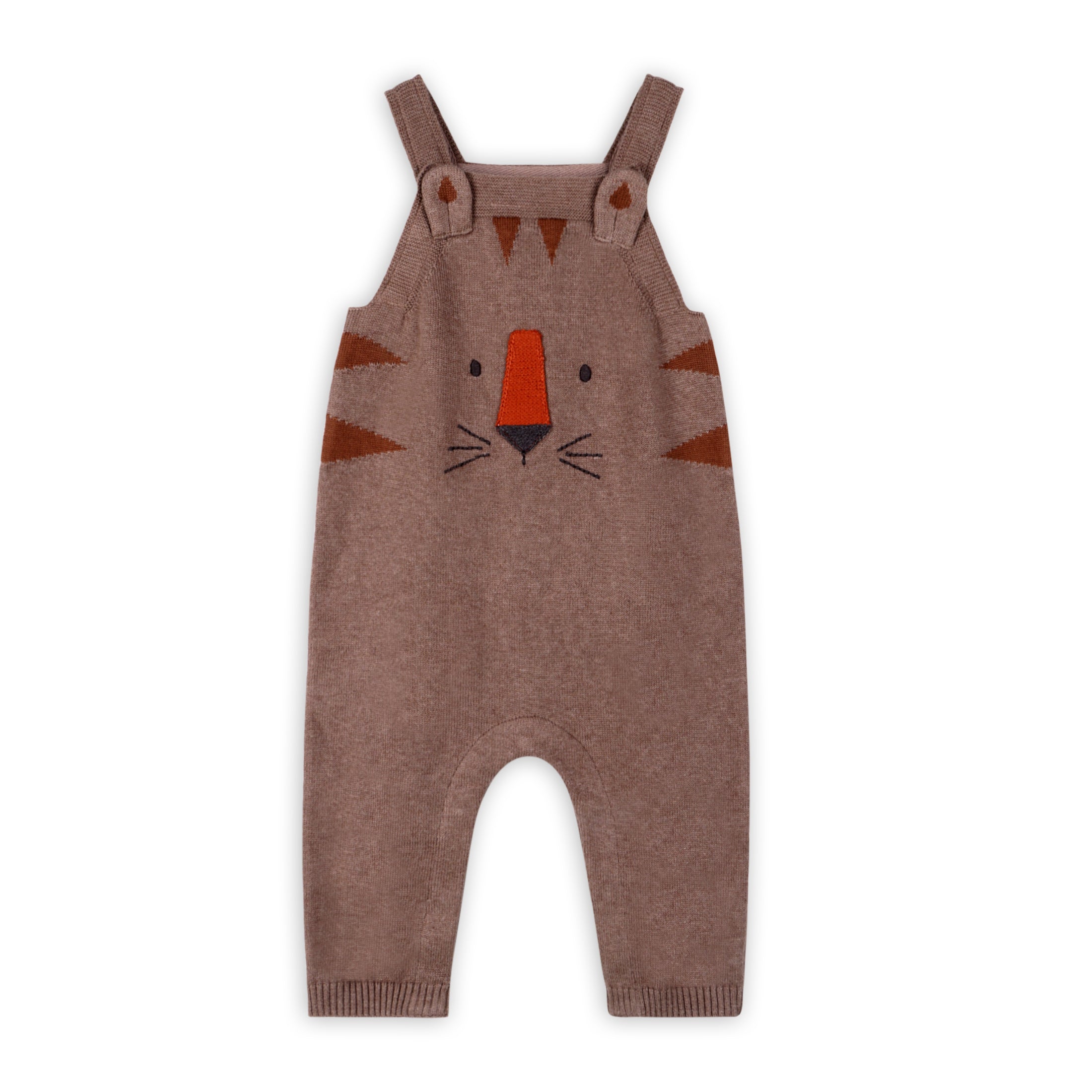 Tiger Jacquard Knit Baby Overall Set (Organic Cotton)