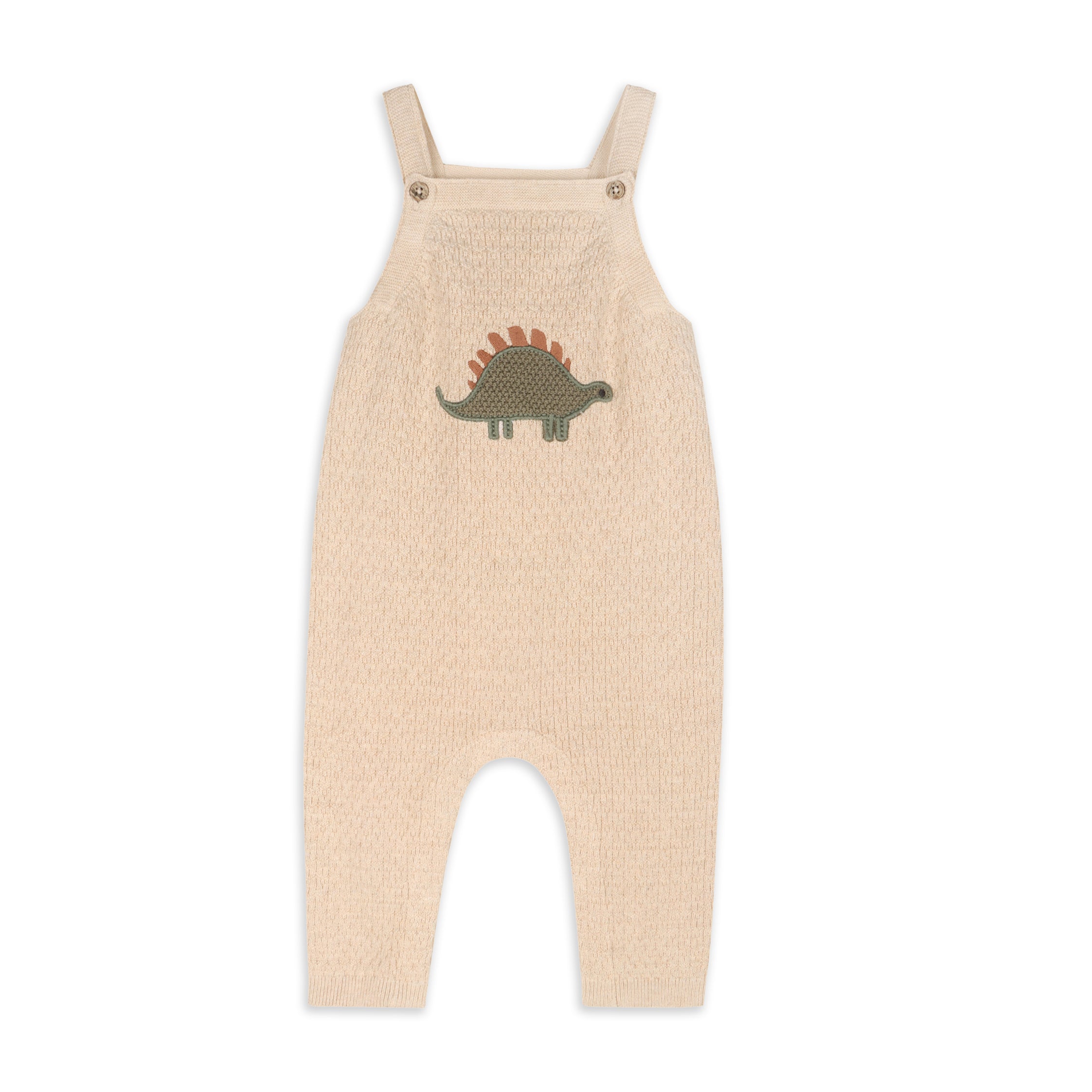 Dino Embroidered Baby Knit Overall Set (Organic Cotton)