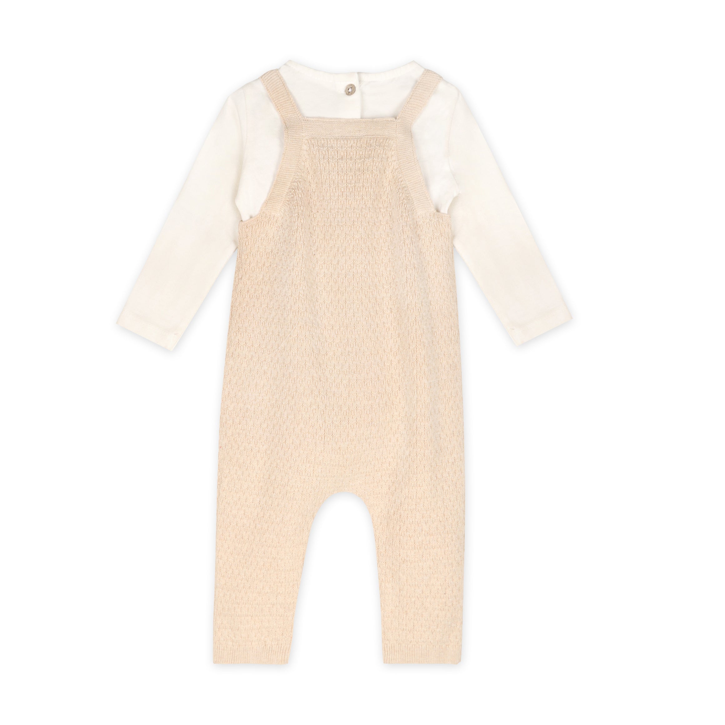 Dino Embroidered Baby Knit Overall Set (Organic Cotton)