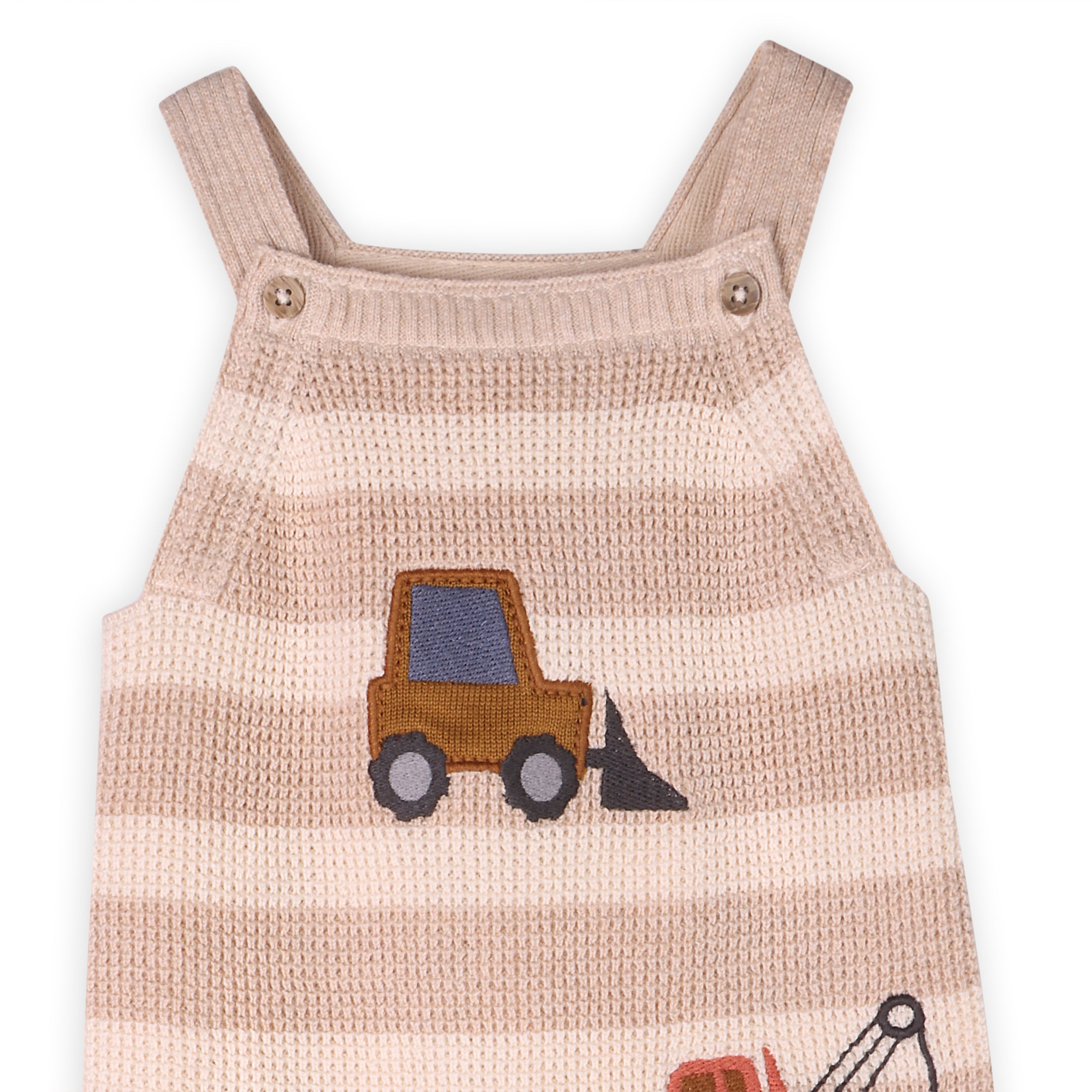 Trucks Embroidered Baby Knit Stripe Overall Set (Organic Cotton)