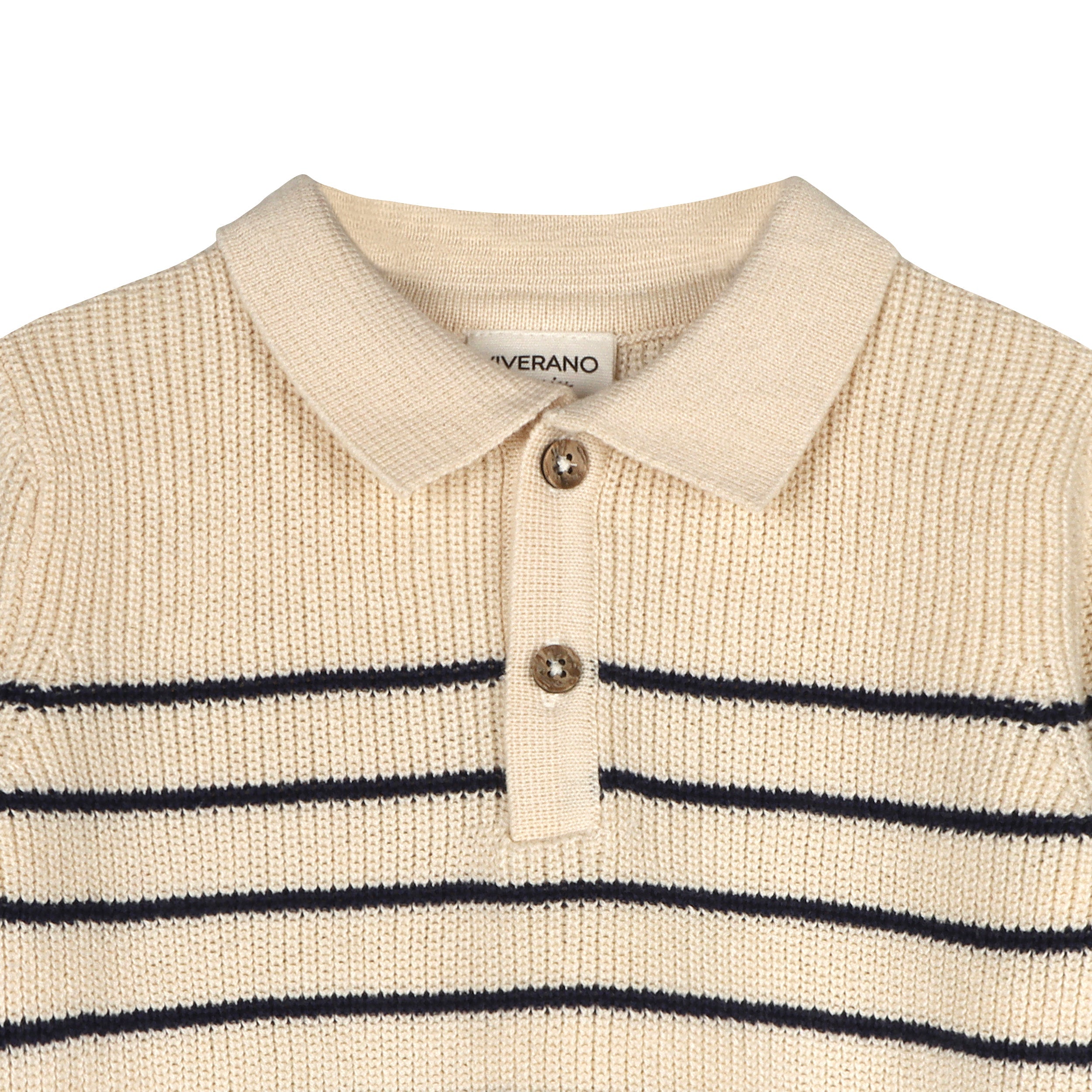 Classic Stripe Polo Sweater Knit Organic Baby Pullover & Pant Set