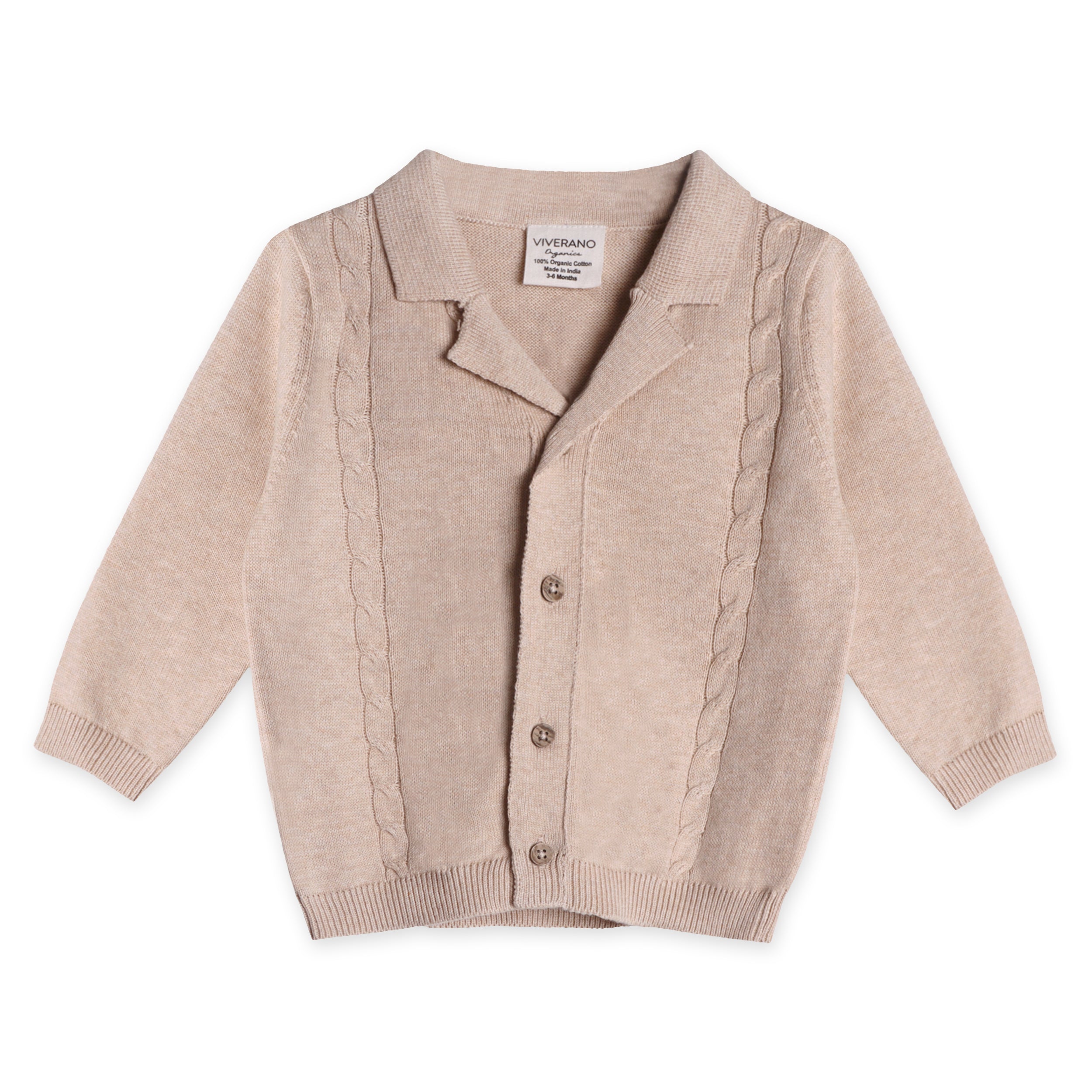 Resort Cable Knit Baby Sweater Cardigan & Pant Set (Organic Cotton)