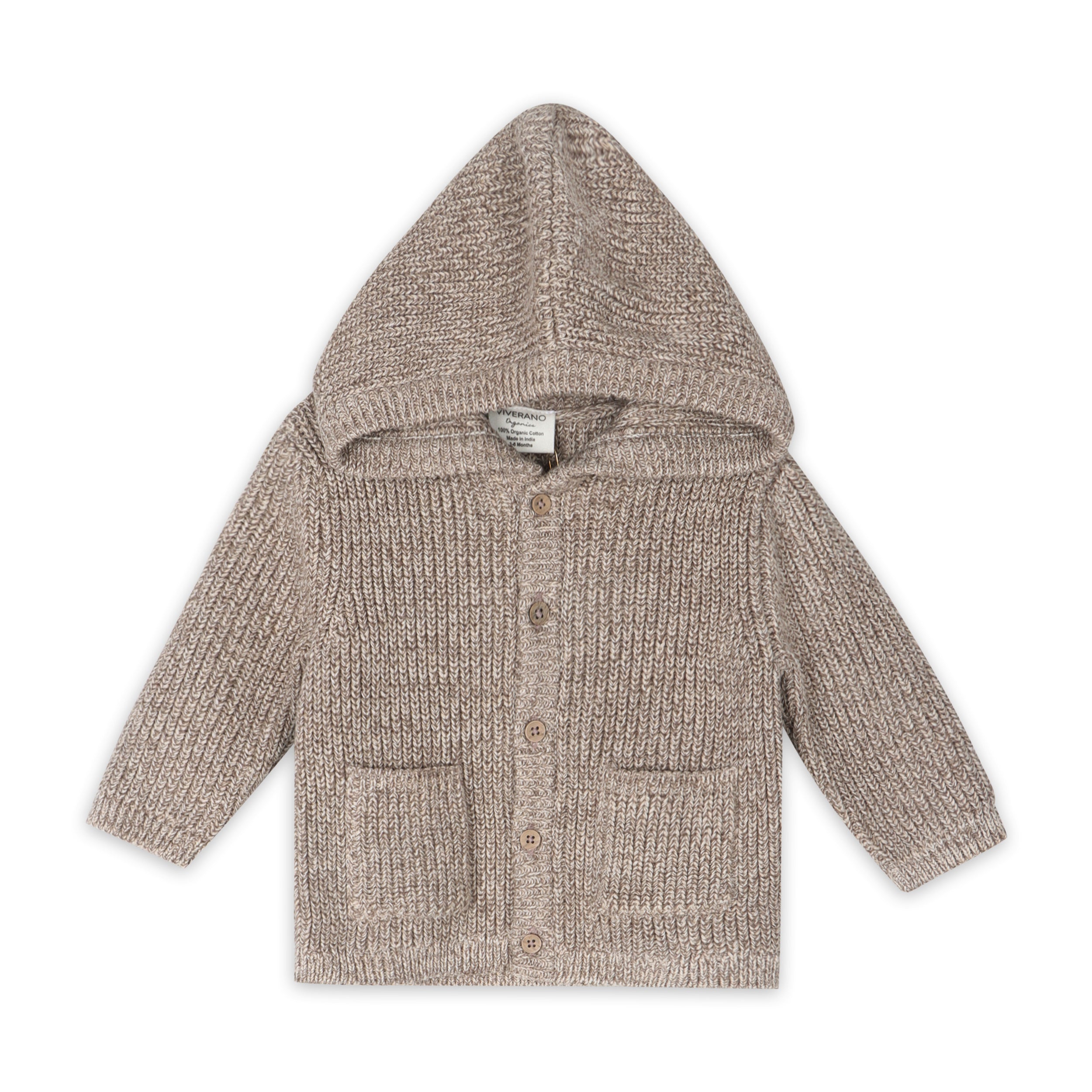 Classic Chunky Knit Baby Hooded Jacket (Organic Cotton) 2 Colors