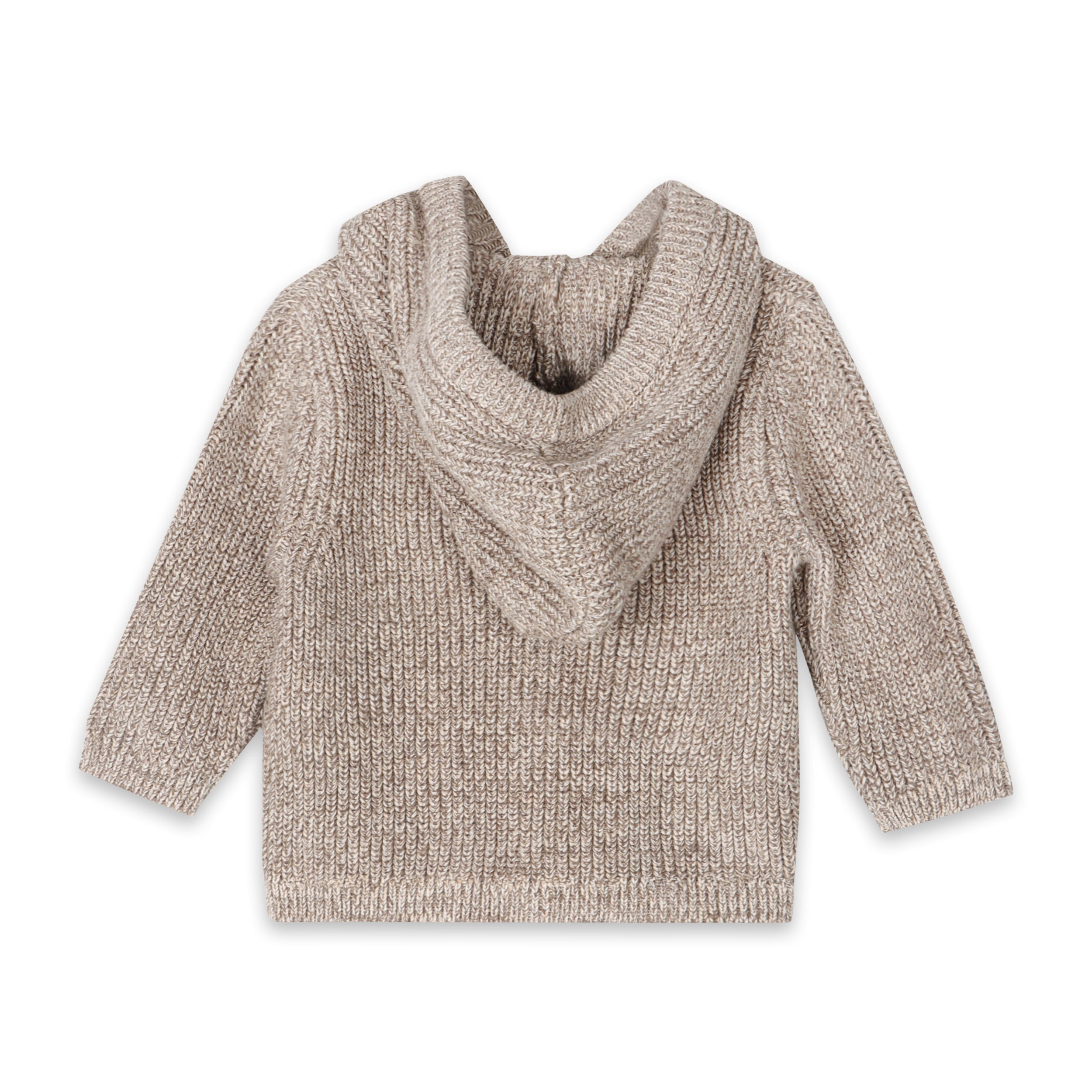 Classic Chunky Knit Baby Hooded Jacket (Organic Cotton) 2 Colors