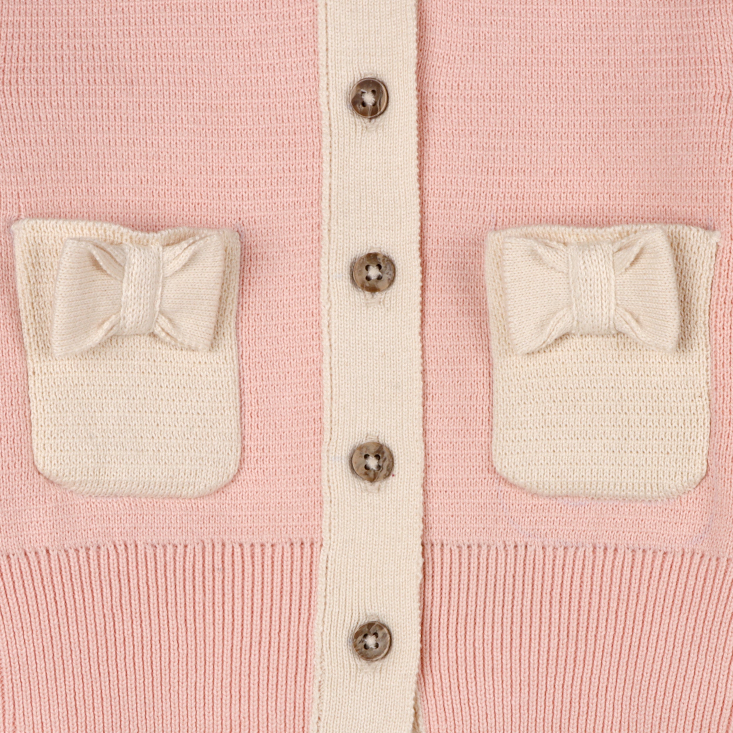 Lily Bow Pockets Organic Sweater Knit Baby Cardigan