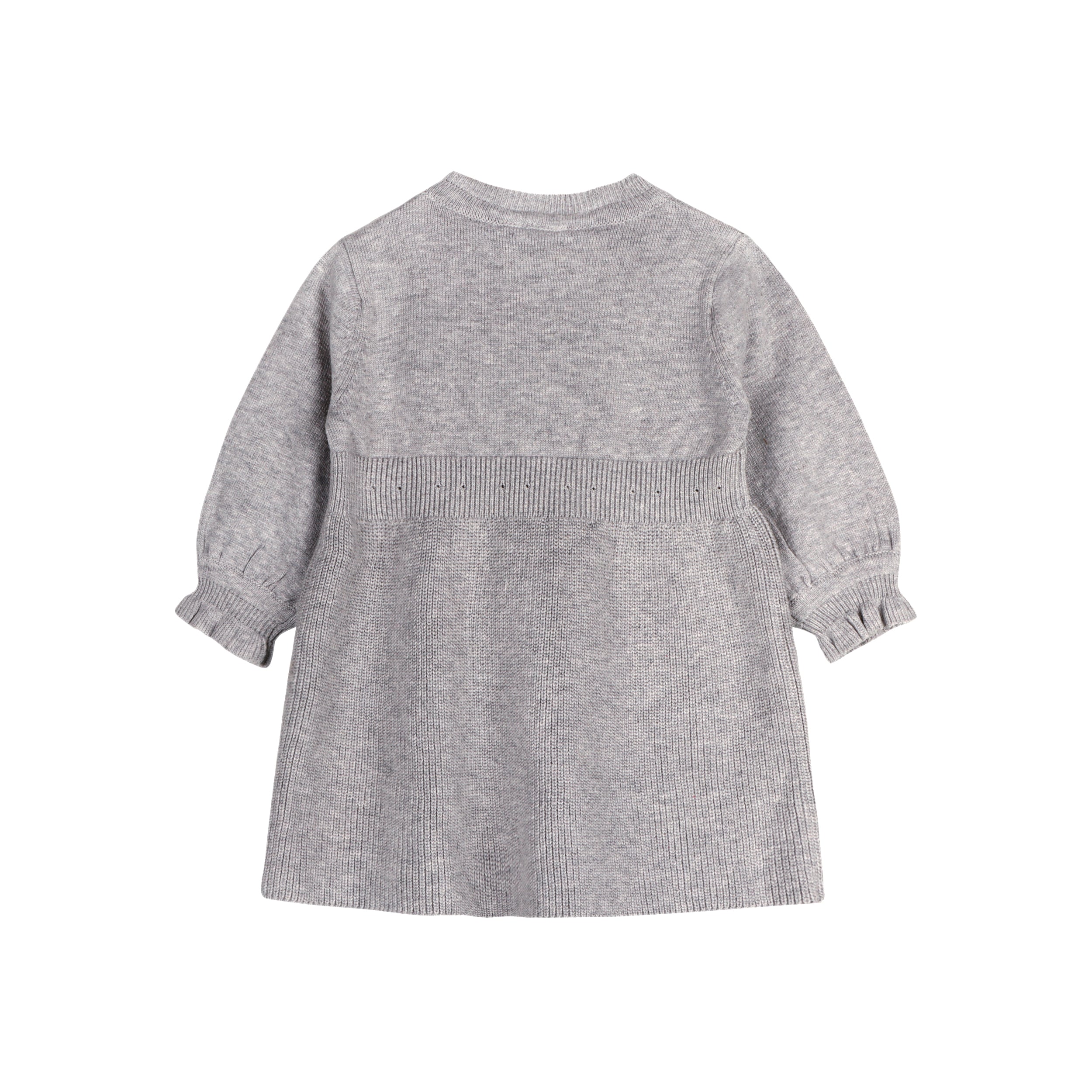 Emma Bow Balloon Sleeve Sweater Knit Baby Dress (Organic Cotton)