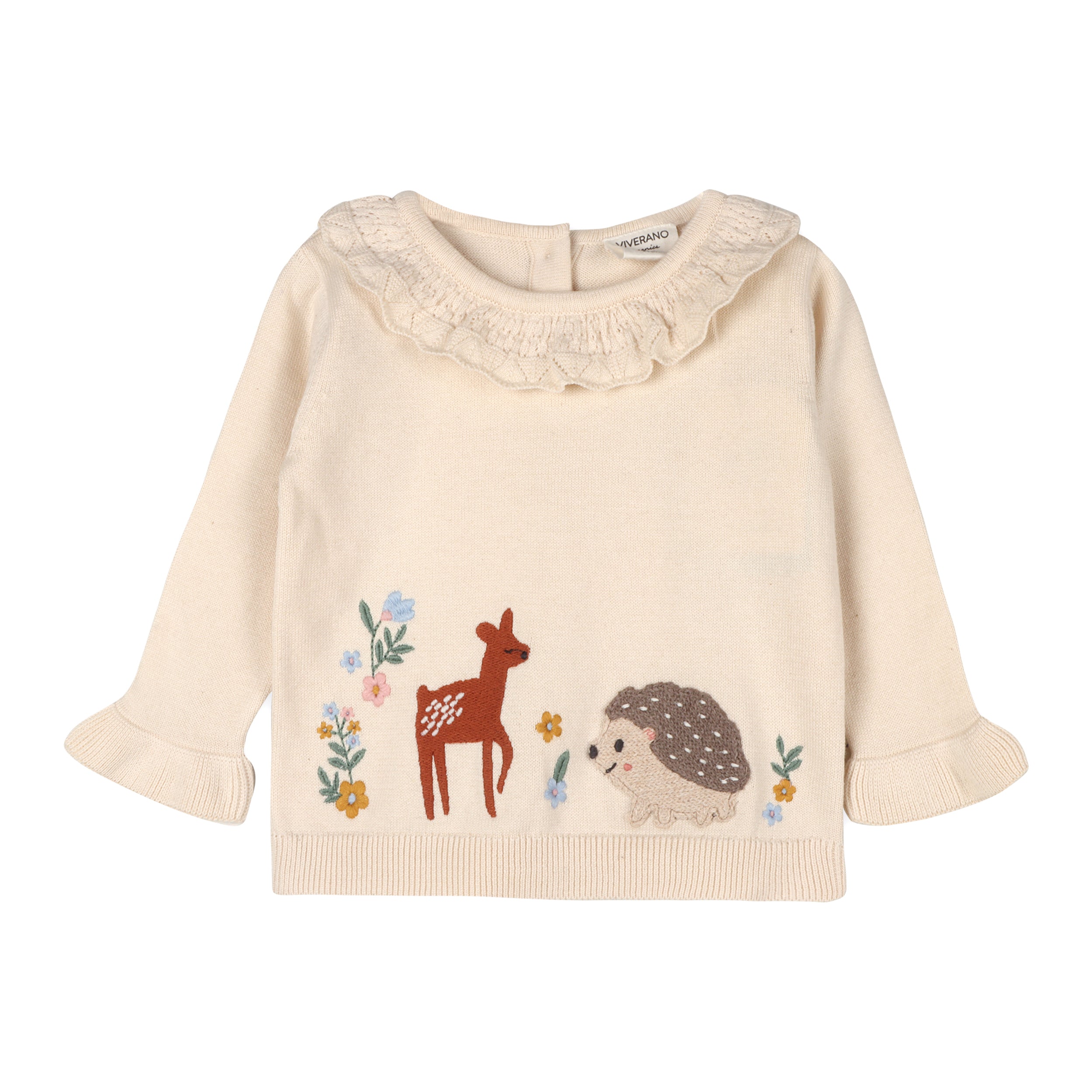 Woodland Embroidered Sweater Knit Baby Pullover & Pant SET (Organic Cotton)