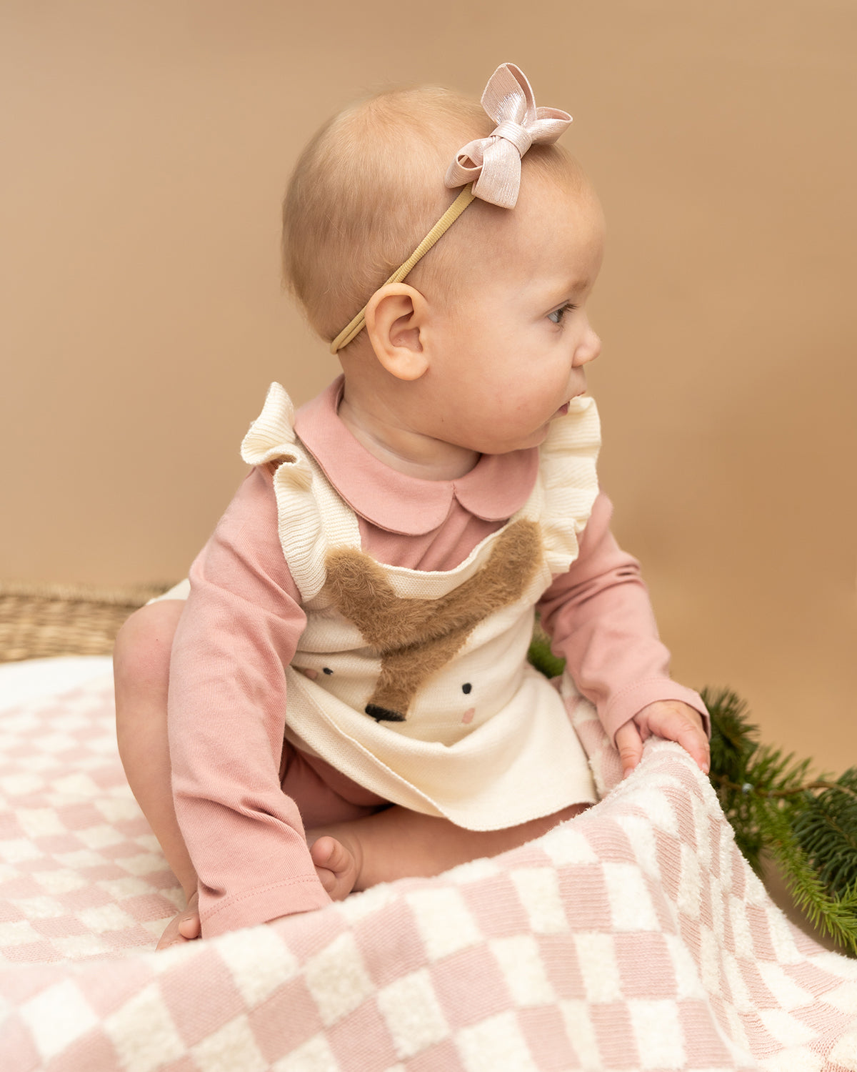 Fox Jacquard Knit Baby Tunic Dress Set (Organic Cotton)