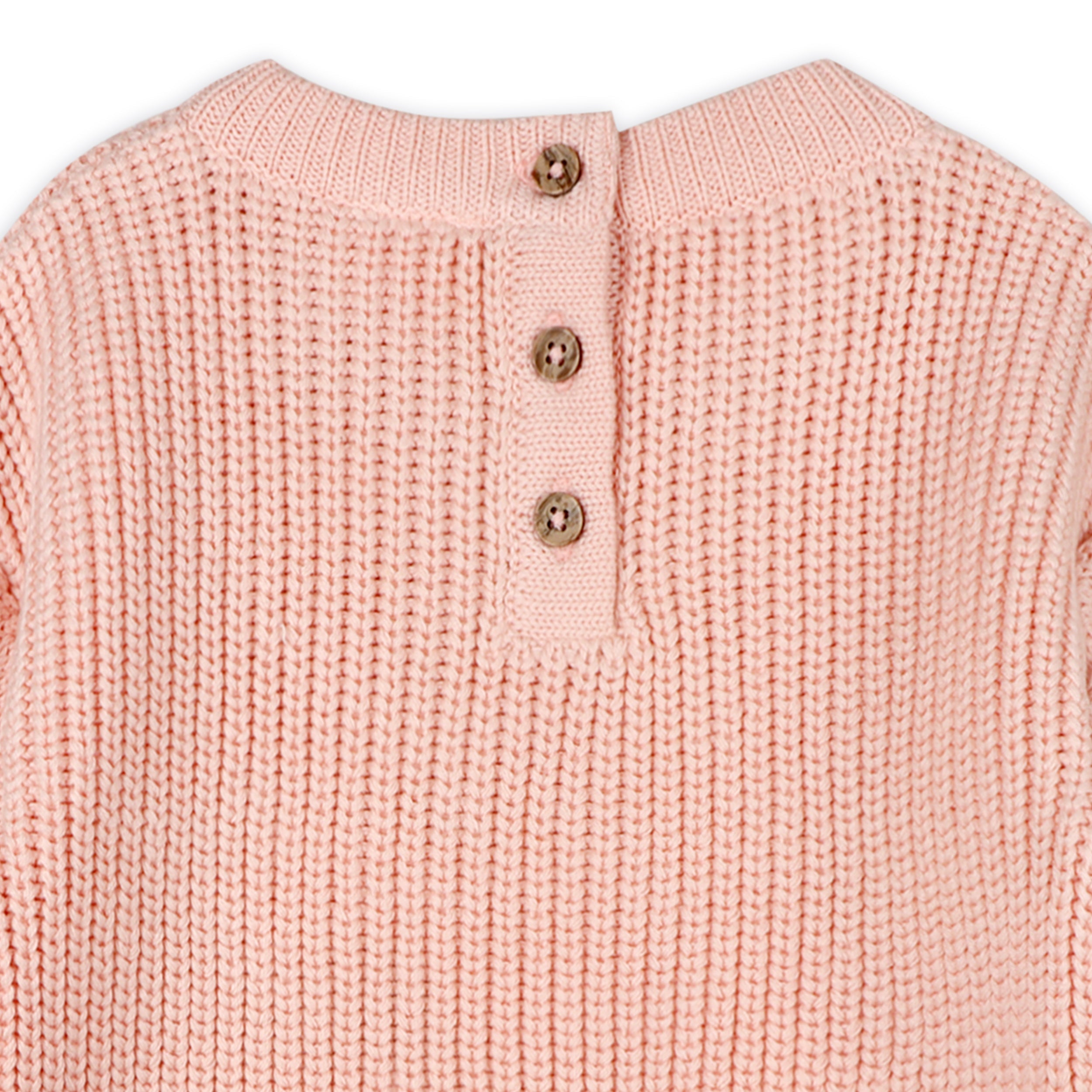 Princess Embroidered Slouchy Sweater Knit Baby Pullover (Organic Cotton)