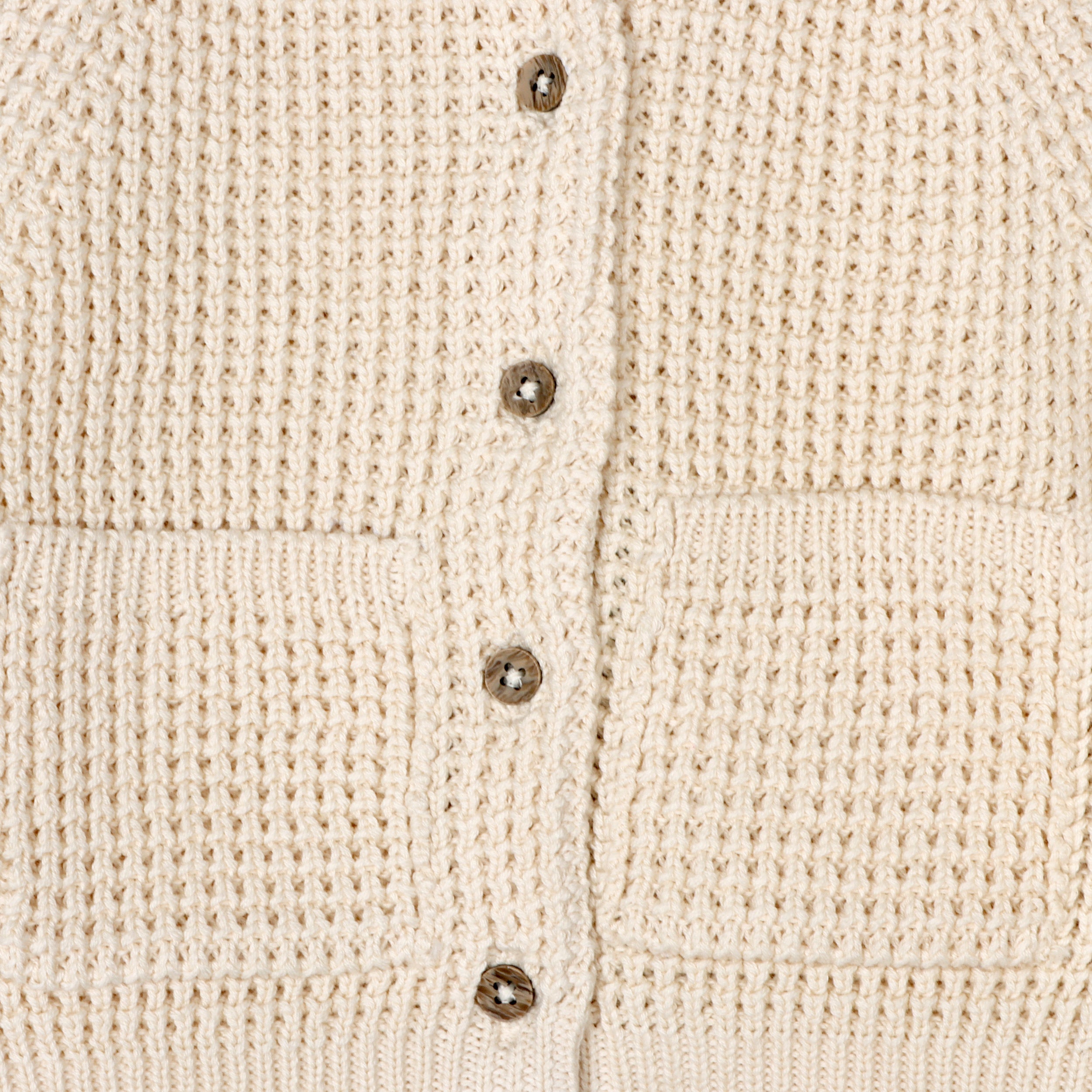 Avery Button & Pocket Chunky Sweater Knit Baby Cardigan (Organic Cotton)