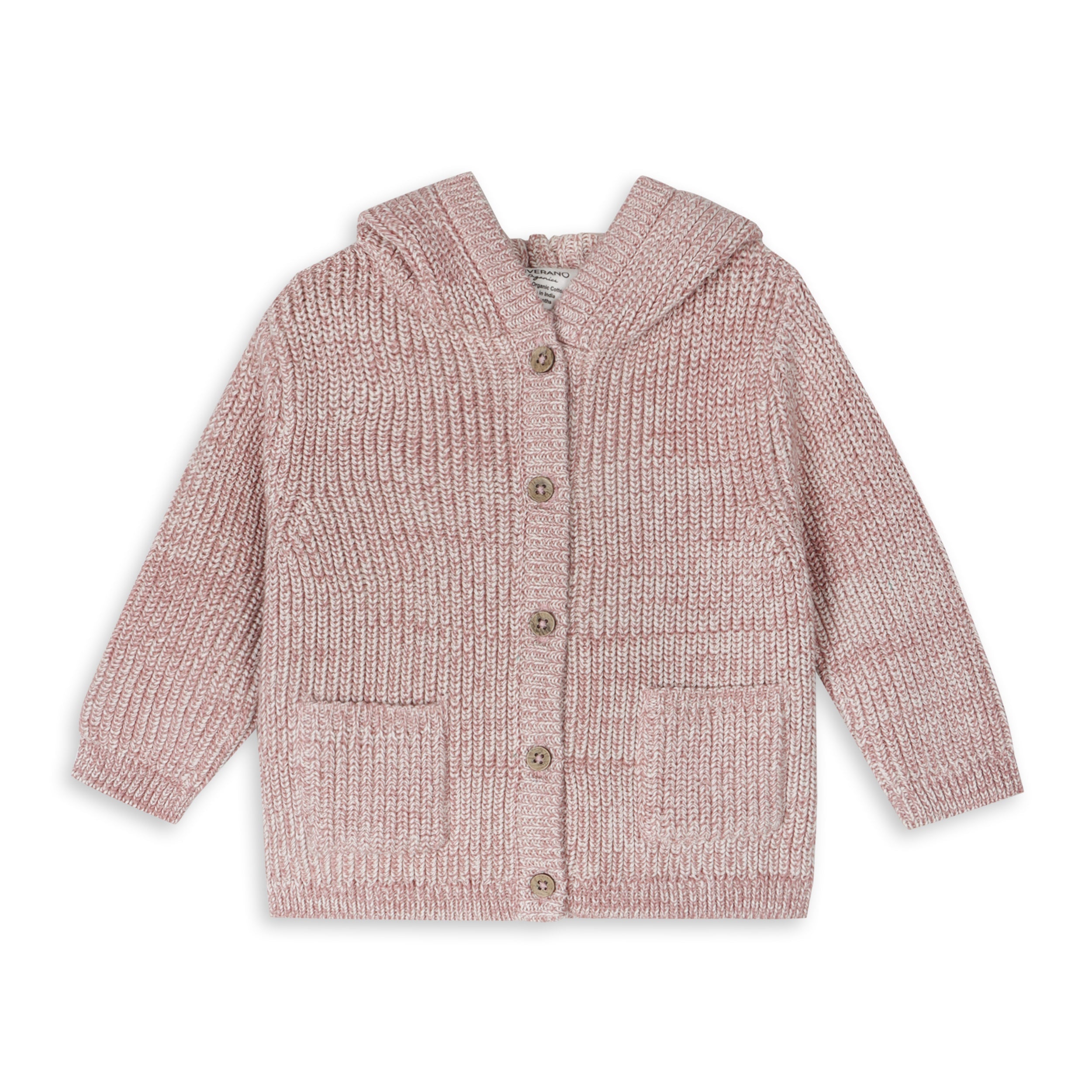 Classic Chunky Knit Baby Hooded Jacket (Organic Cotton) 2 Colors