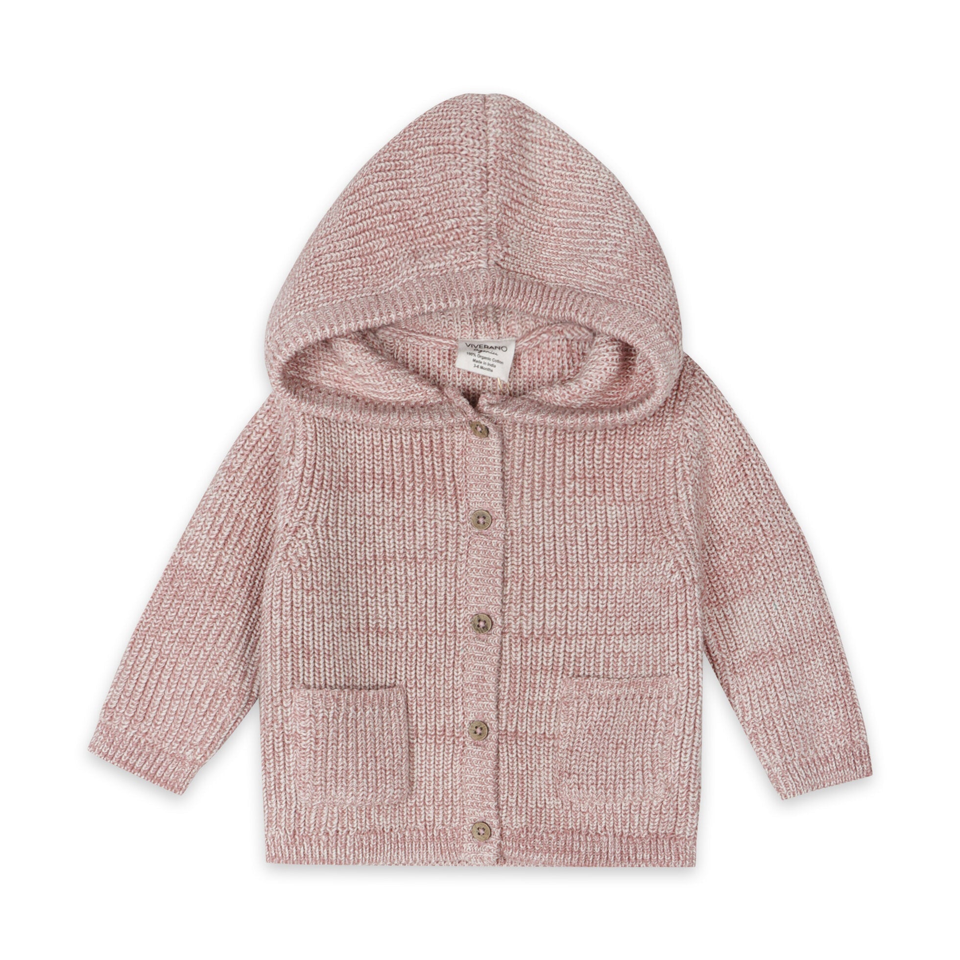 Classic Chunky Knit Baby Hooded Jacket (Organic Cotton) 2 Colors