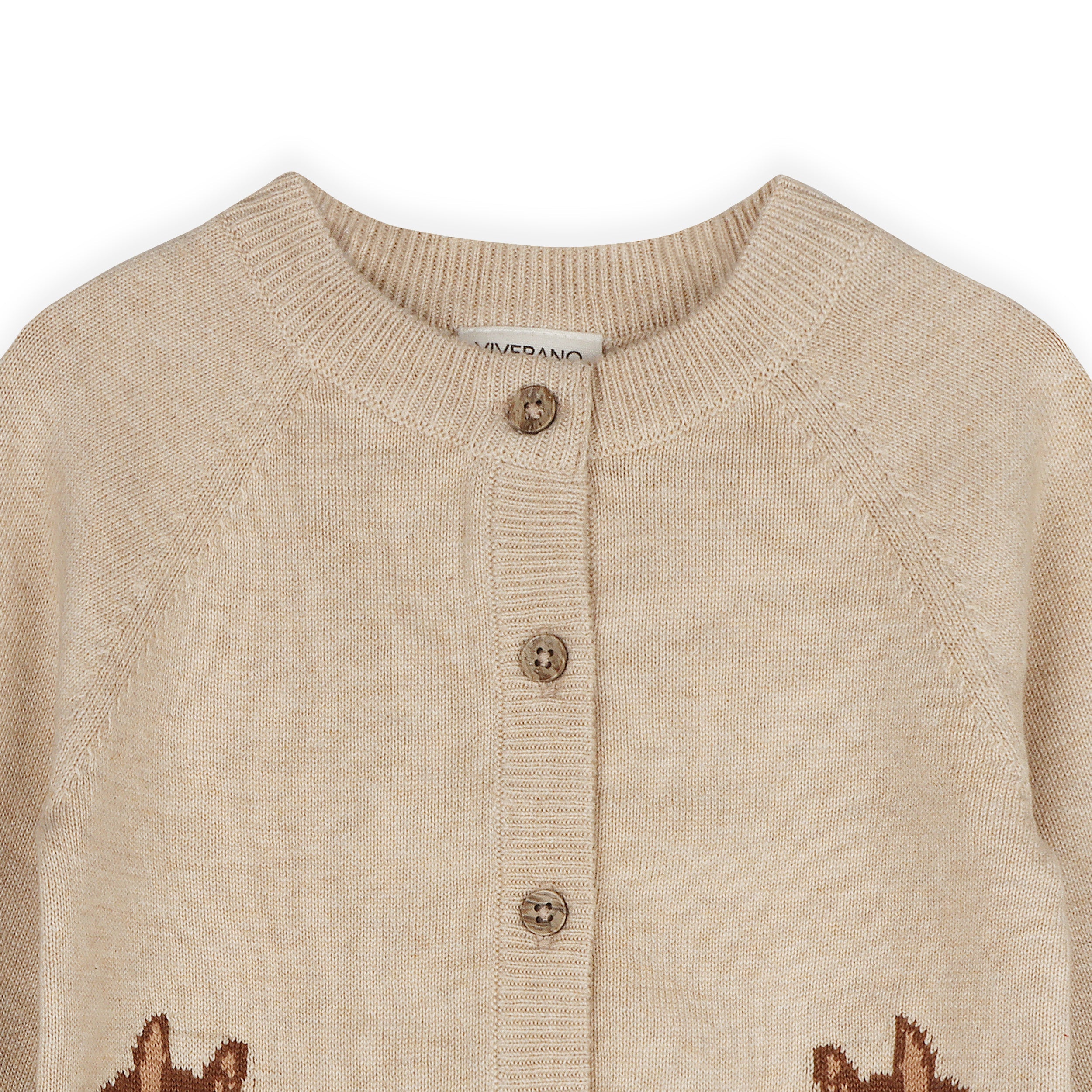 Horse Jacquard Knit Organic Baby Cardigan
