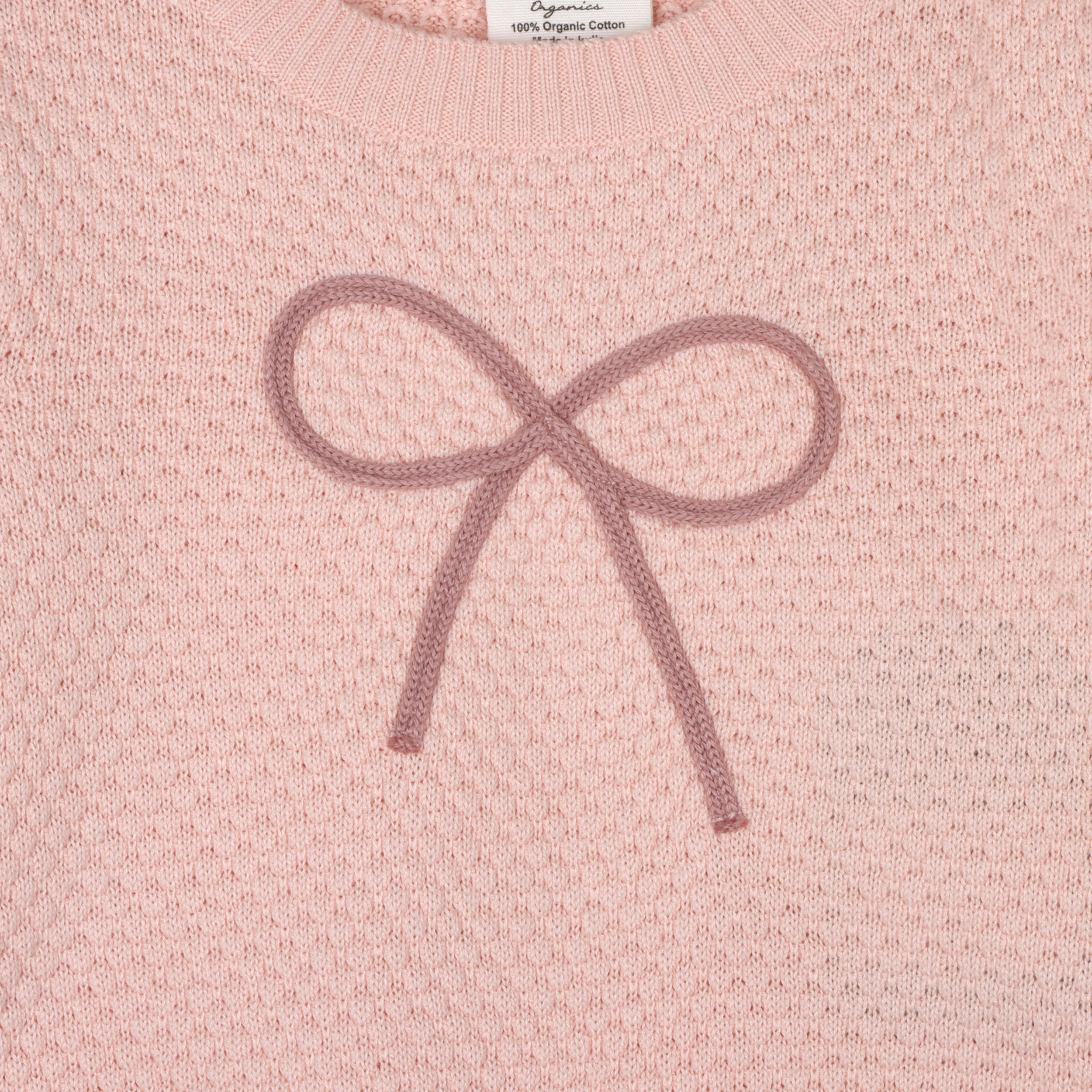 Chloe Bow Sweater Knit Baby Pullover (Organic Cotton)