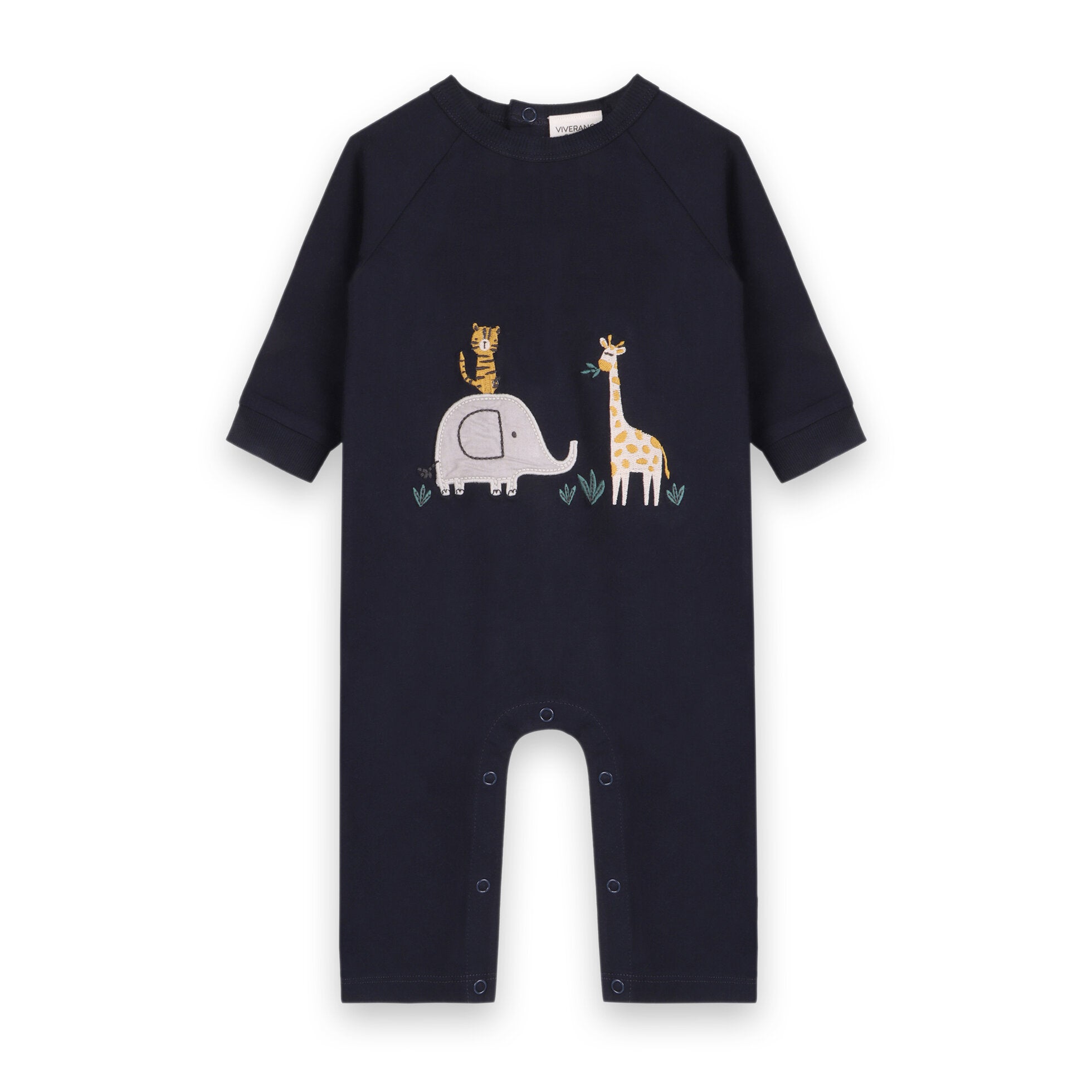 Animal Safari Embroidered Baby Jumpsuit (Organic Cotton)