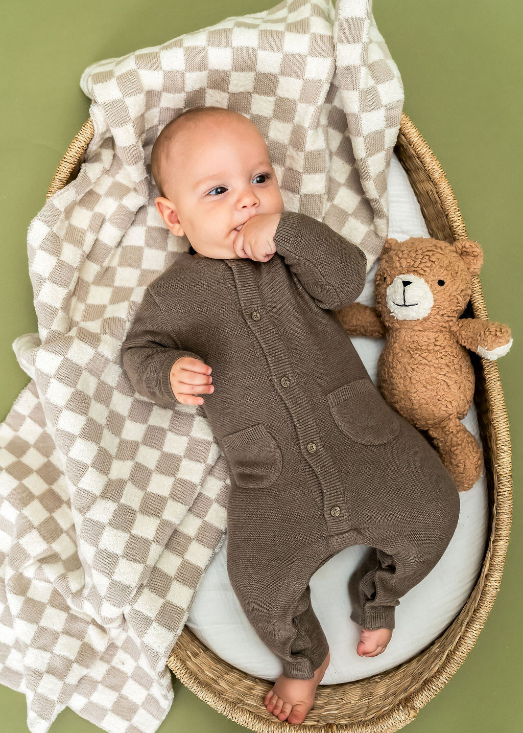 Checkered - Terry Knit Baby Blankets (Organic Cotton) - 2 Colors