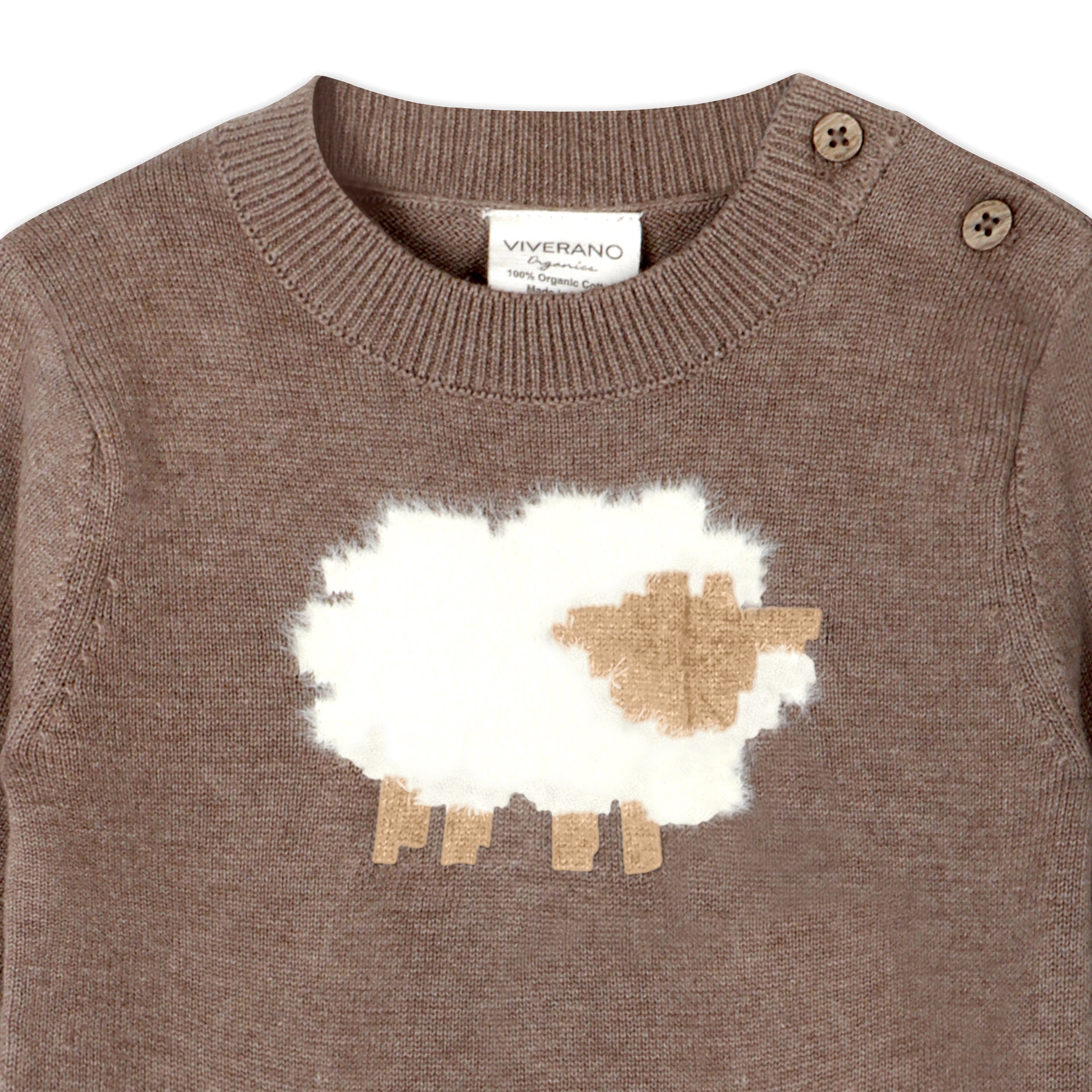 Sheep Jacquard Knit Organic Baby Pullover & Pant Set