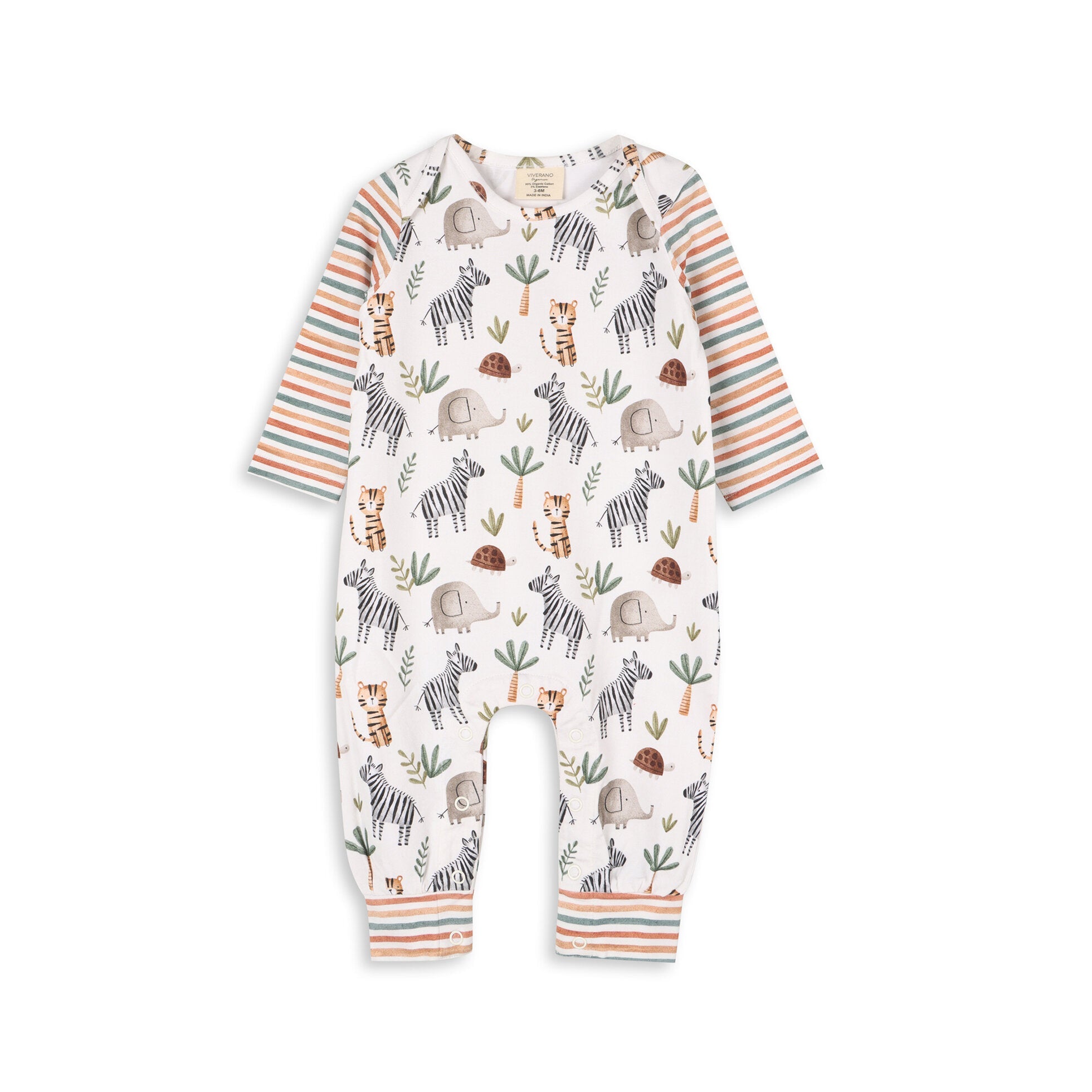 Savannah Animals Baby Jumpsuit (Organic Jersey)