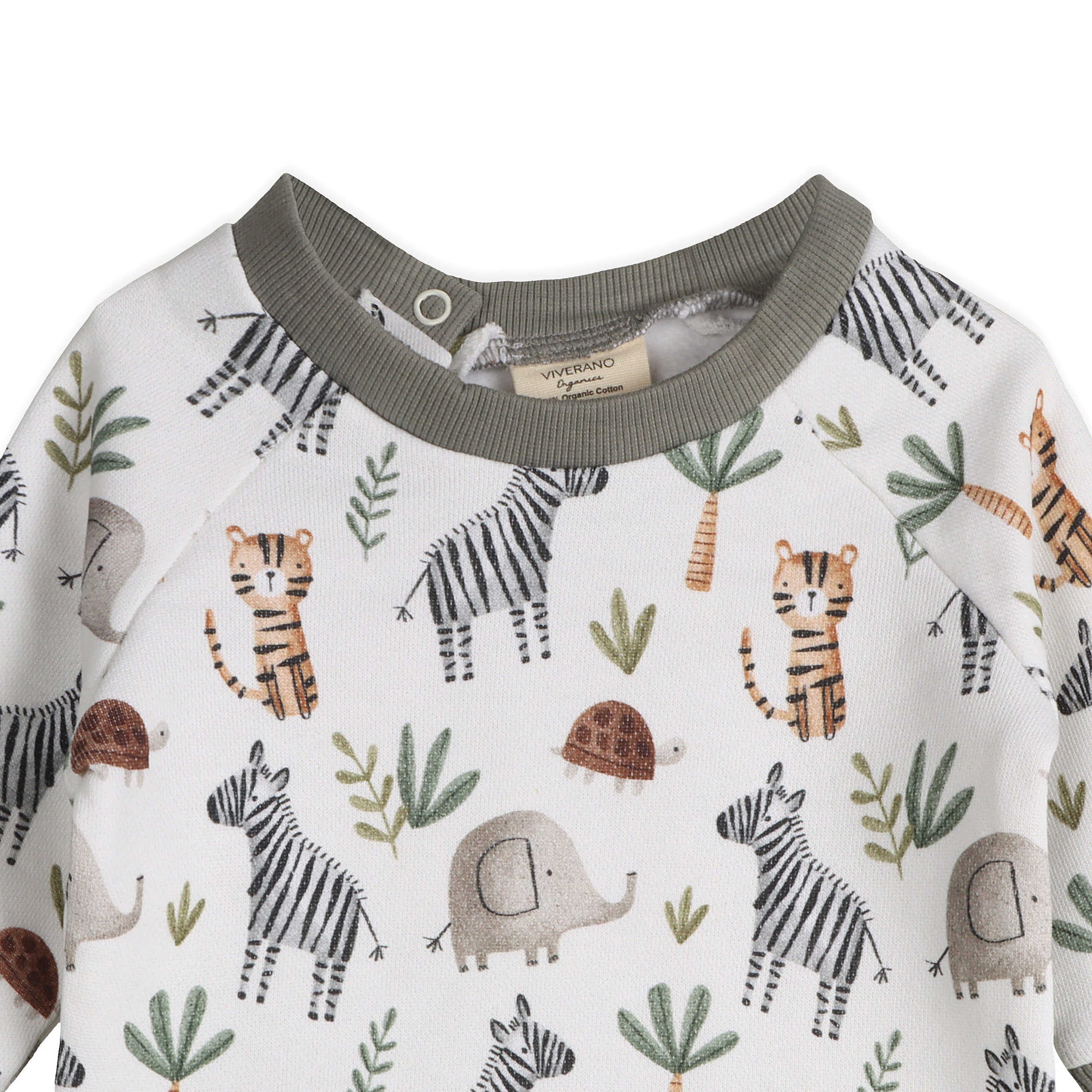 Savannah Animals Baby Pullover & Pants Set (Organic Cotton)