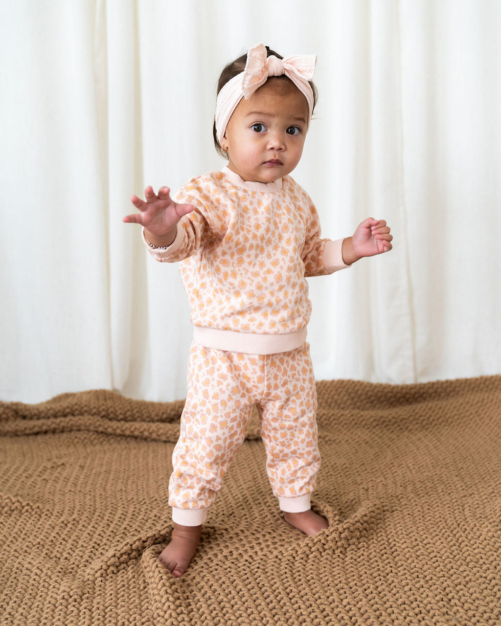 Leopard Baby Sweatshirt & Jogger Set (Organic Cotton)
