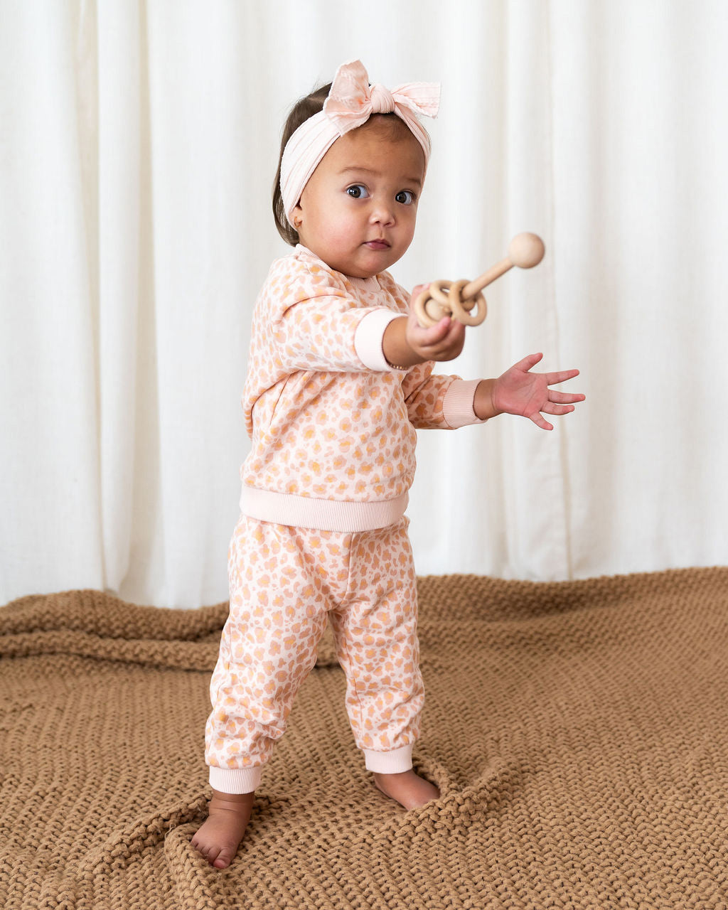 Leopard Baby Sweatshirt & Jogger Set (Organic Cotton)