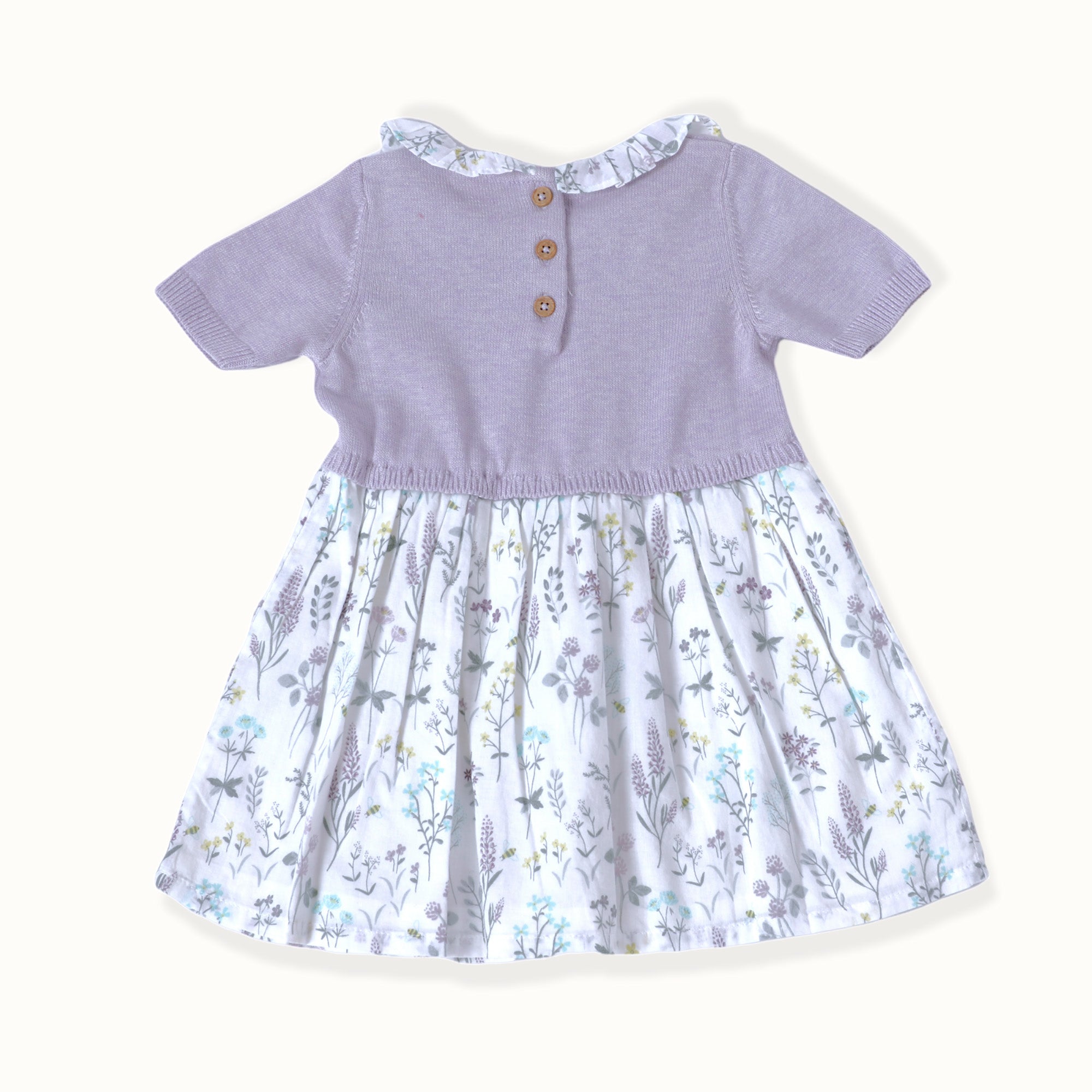 Lavender Floral Sweater Dress & Tights (Organic Cotton) 2pc Set