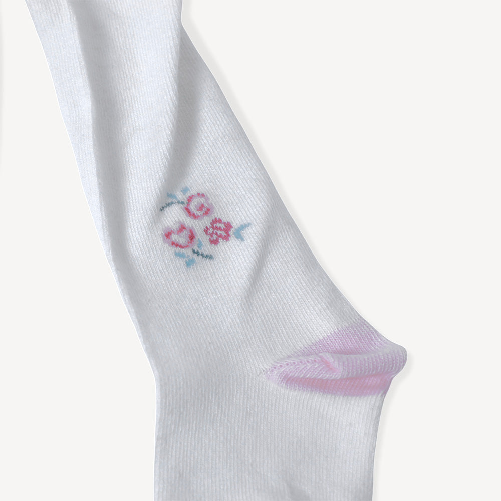 Rose Heather Knit Short Ruffle Romper, Bodysuit & Tights Set (Organic Cotton)