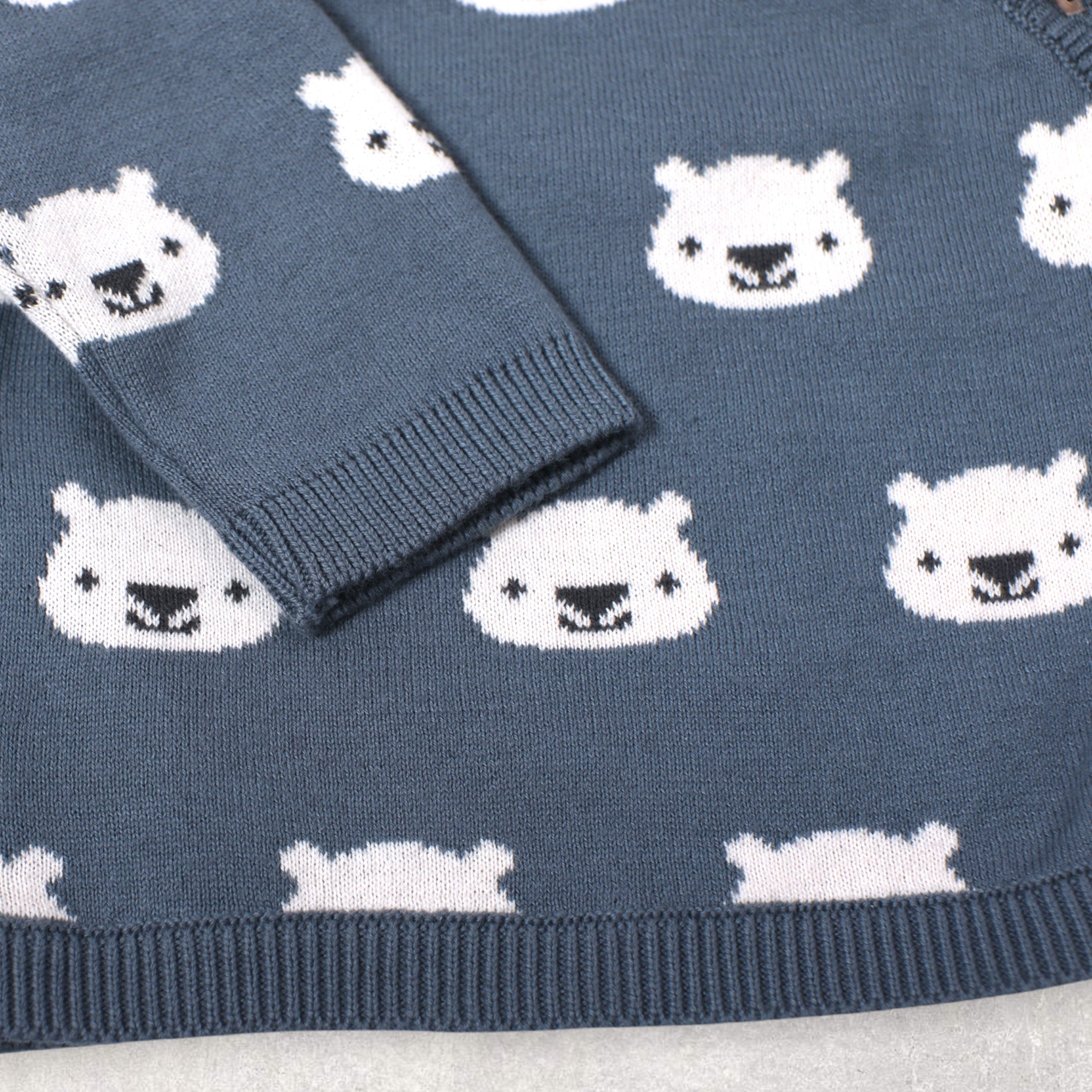 Cozy Bear Jacquard Knit Baby Pullover (Organic Cotton)