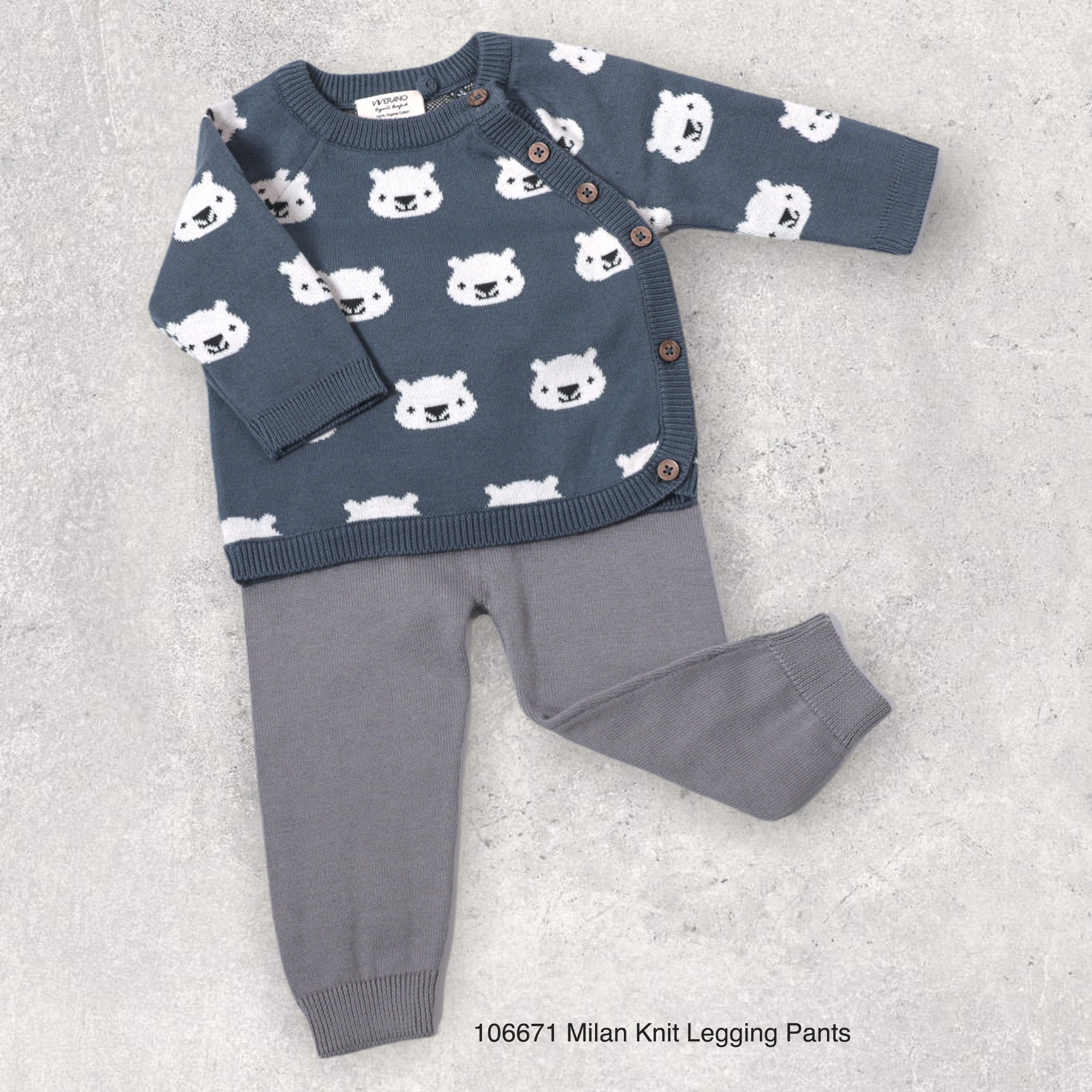 Cozy Bear Jacquard Knit Baby Pullover (Organic Cotton)