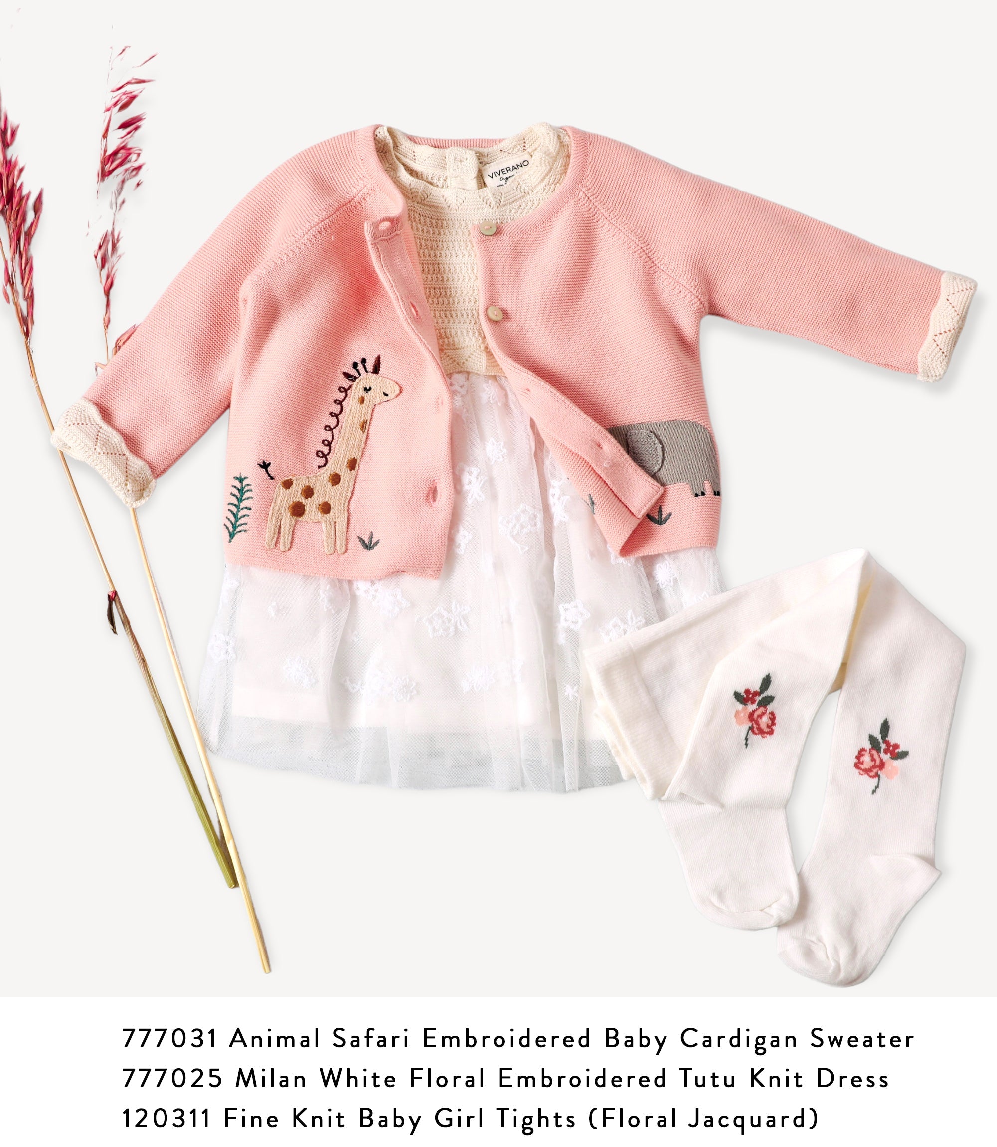 Animal Safari Embroidered Organic Baby Cardigan Sweater - 3 Colors