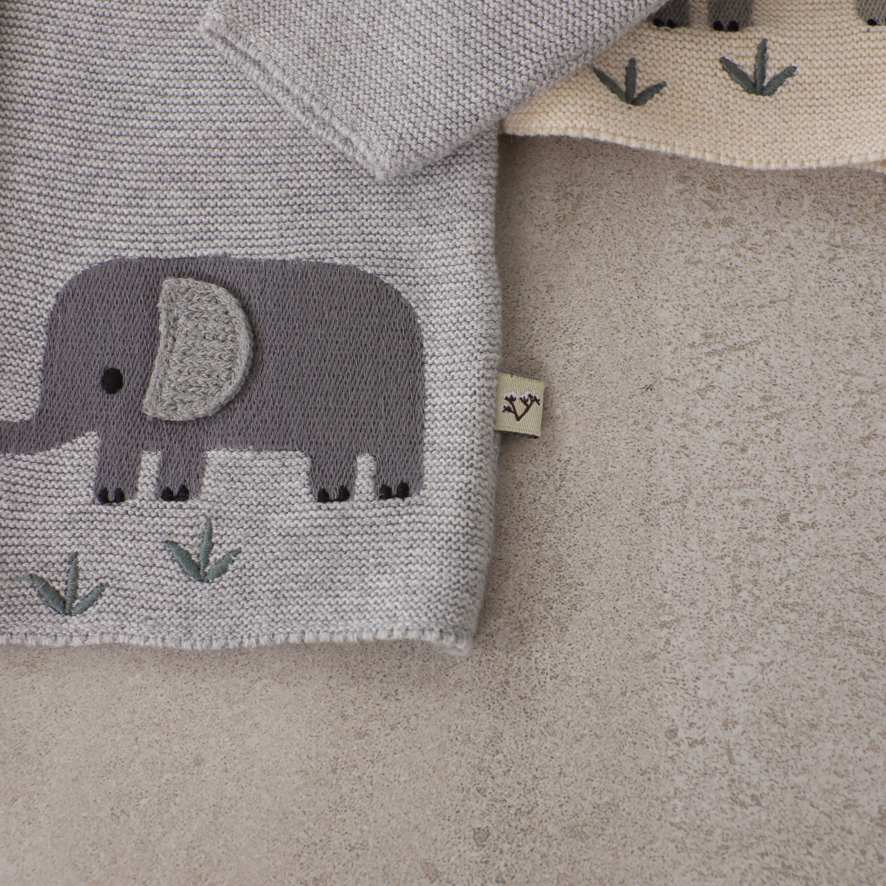 Animal Safari Embroidered Organic Baby Cardigan Sweater - 3 Colors
