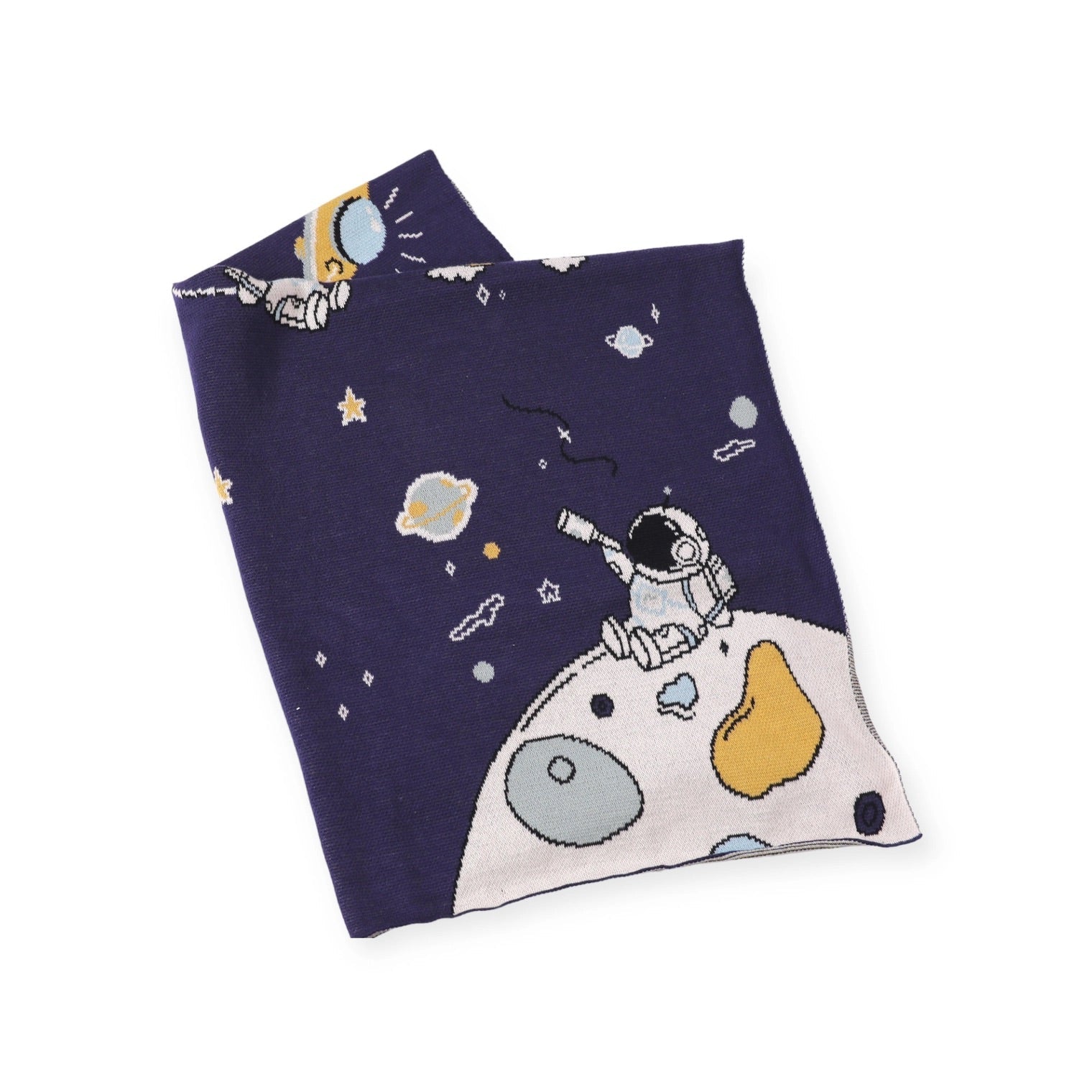Astronaut - Jacquard Sweater Knit Baby Blankets (Organic Cotton)