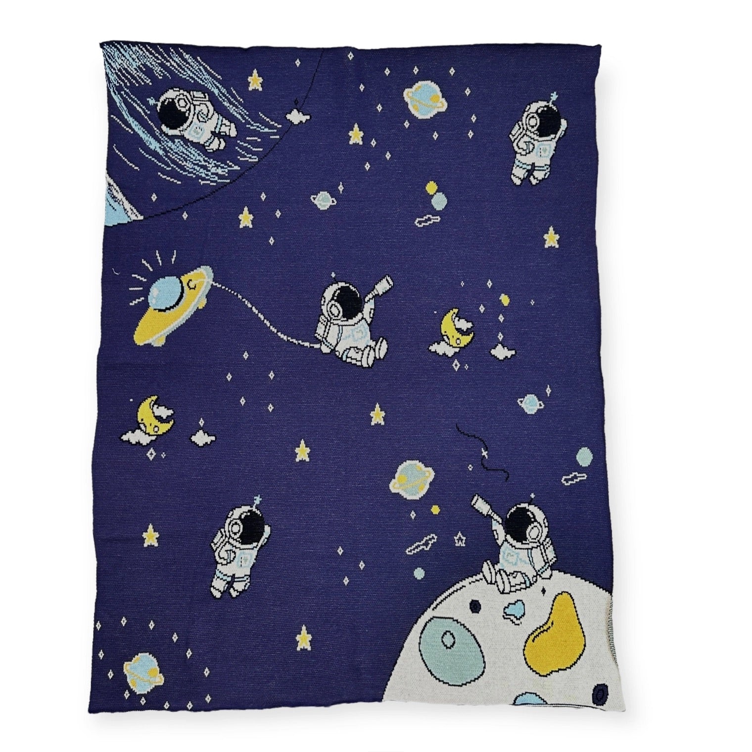 Astronaut - Jacquard Sweater Knit Baby Blankets (Organic Cotton)