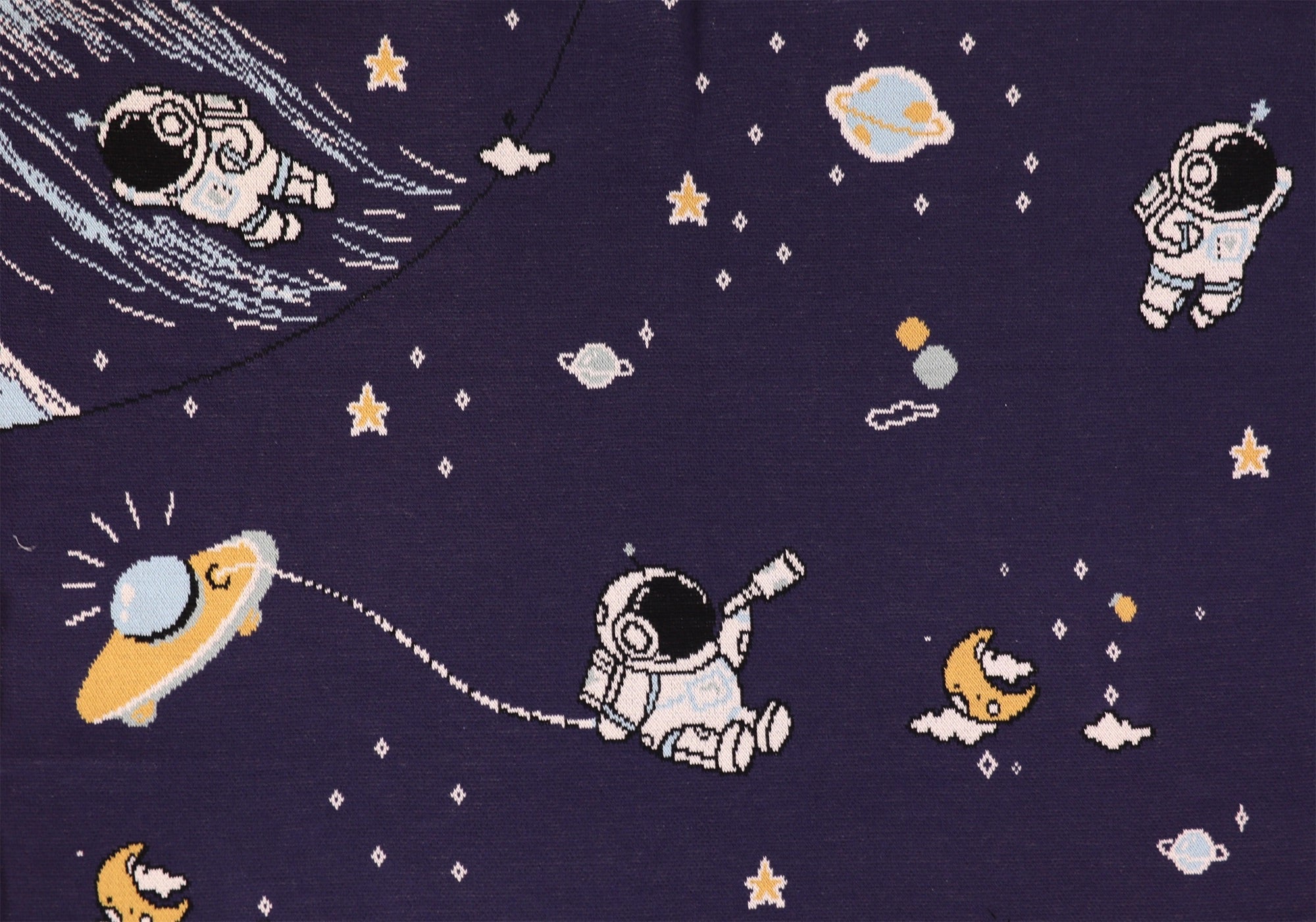 Astronaut - Jacquard Sweater Knit Baby Blankets (Organic Cotton)