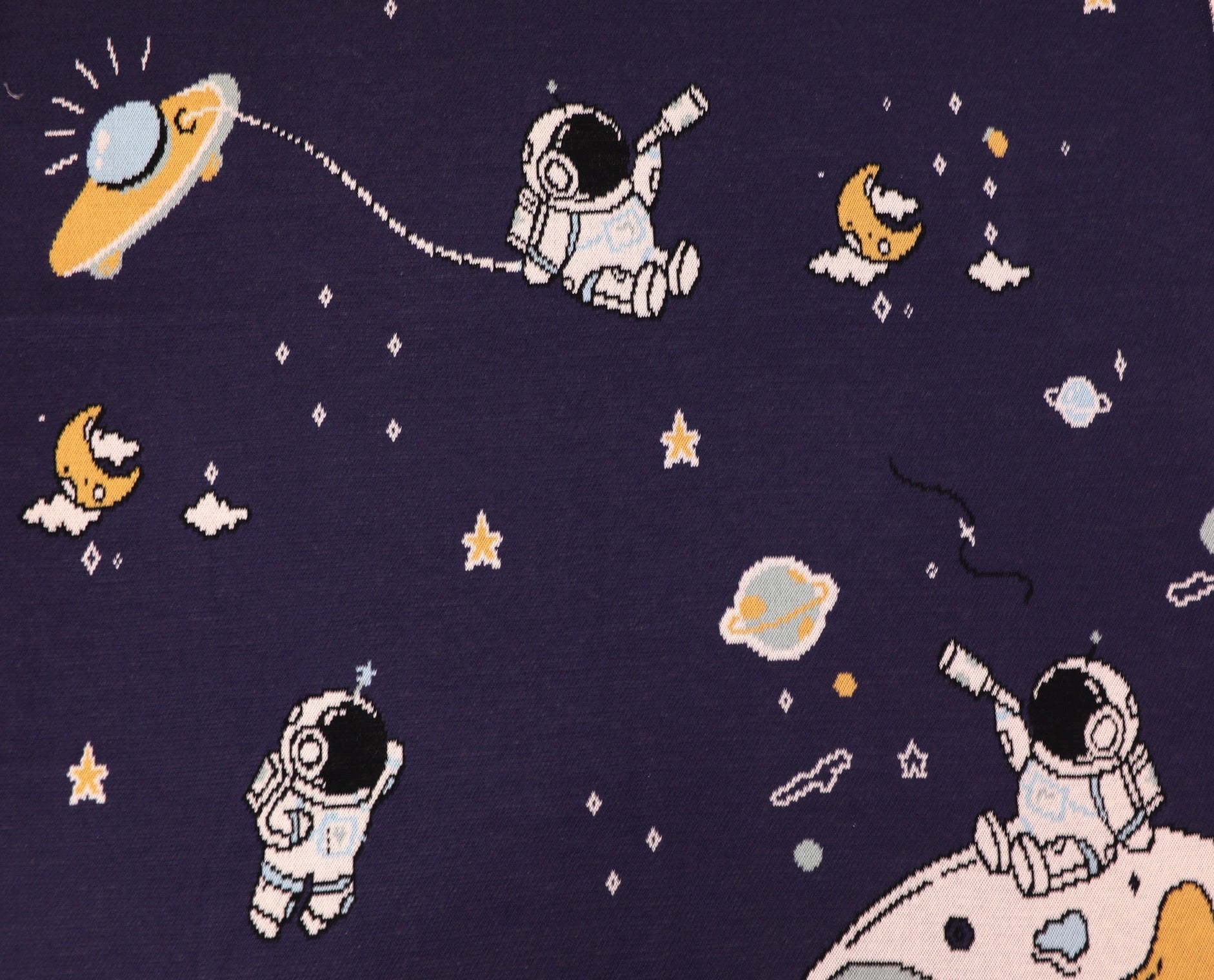 Astronaut - Jacquard Sweater Knit Baby Blankets (Organic Cotton)