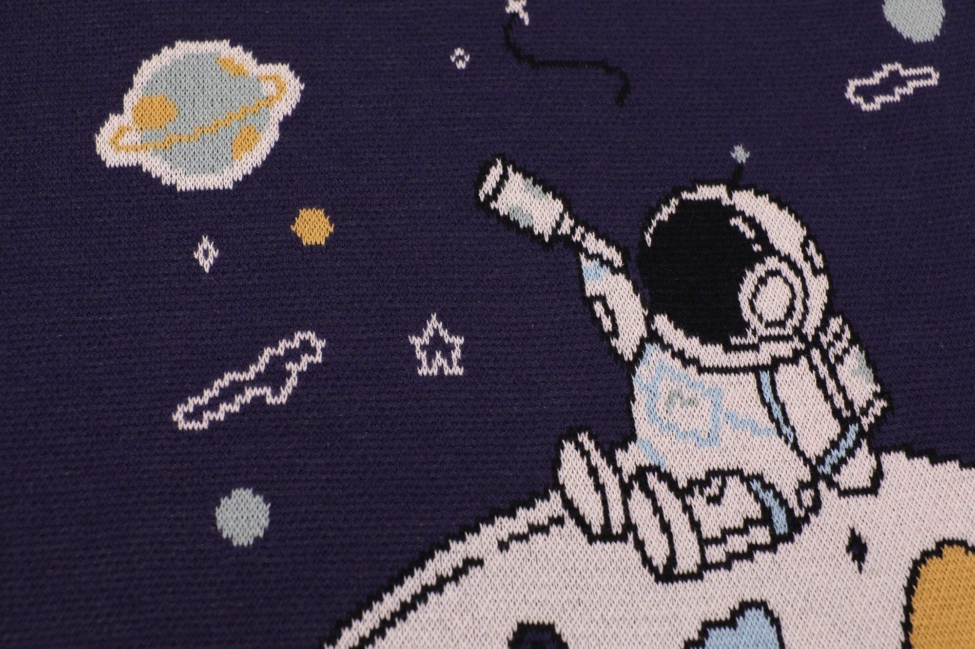 Astronaut - Jacquard Sweater Knit Baby Blankets (Organic Cotton)