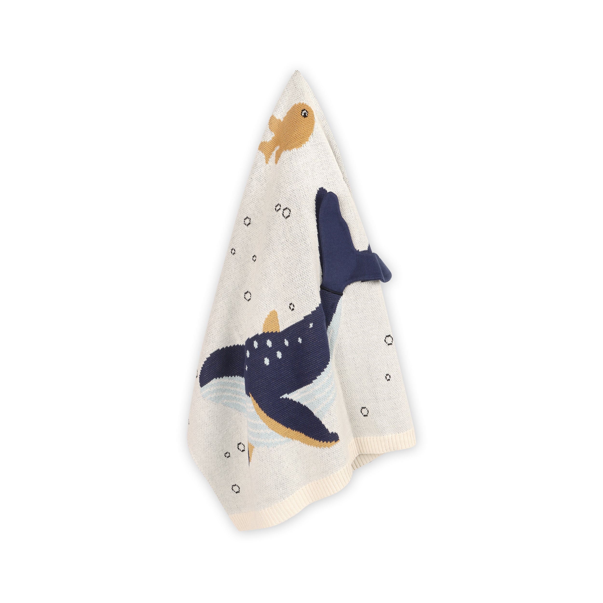 Ocean Life 3D - Organic Cotton Jacquard Sweater Knit Baby Blanket