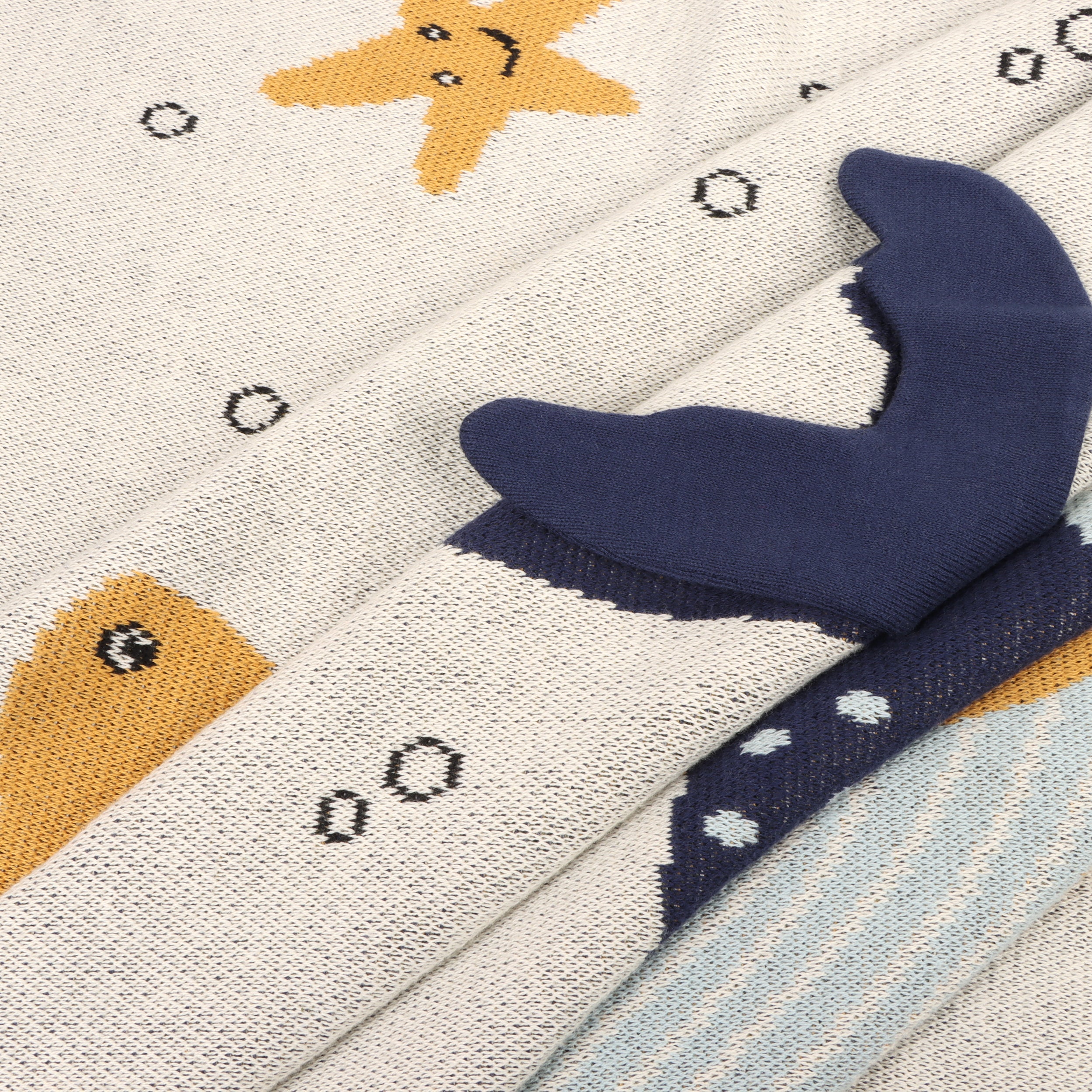 Ocean Life 3D - Organic Cotton Jacquard Sweater Knit Baby Blanket